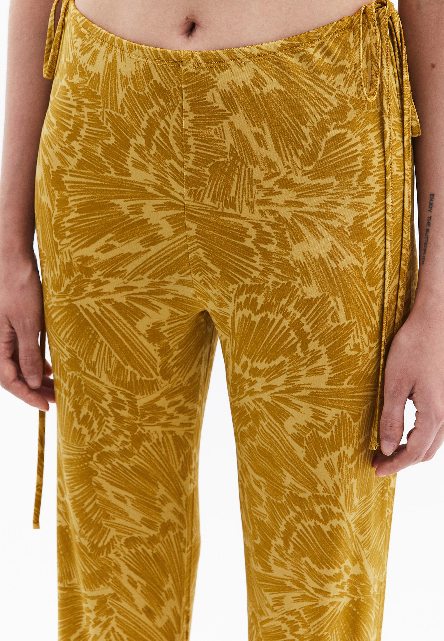 High Waist Tied Flared Pants - ABSTRACT COMB