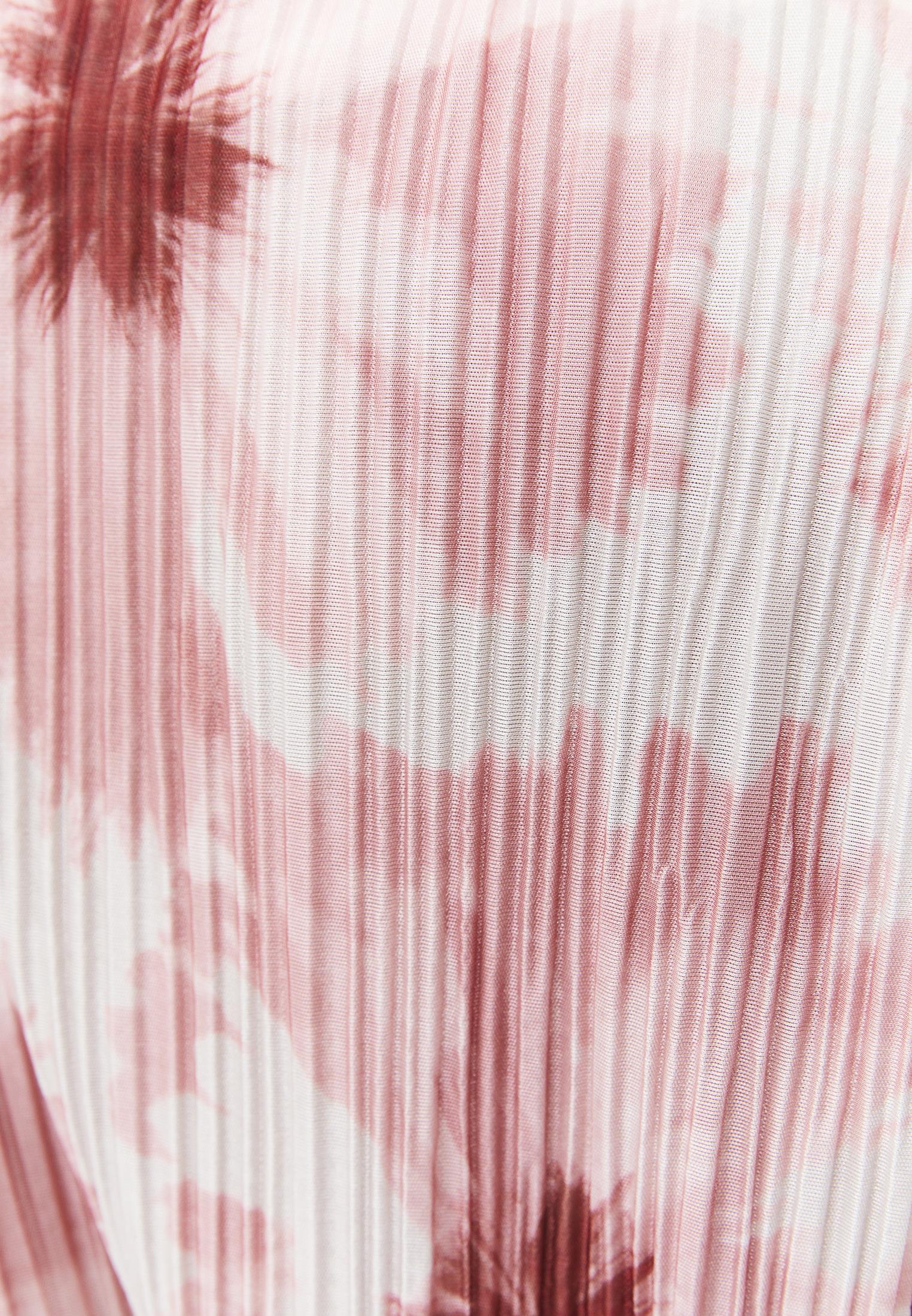 V Neck Pleated Printed Blouse - ABSTRACT COMB