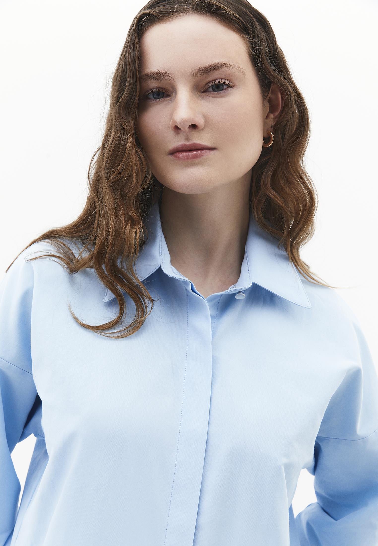 Loose Fit Button Detailed Shirt - AIRY BLUE