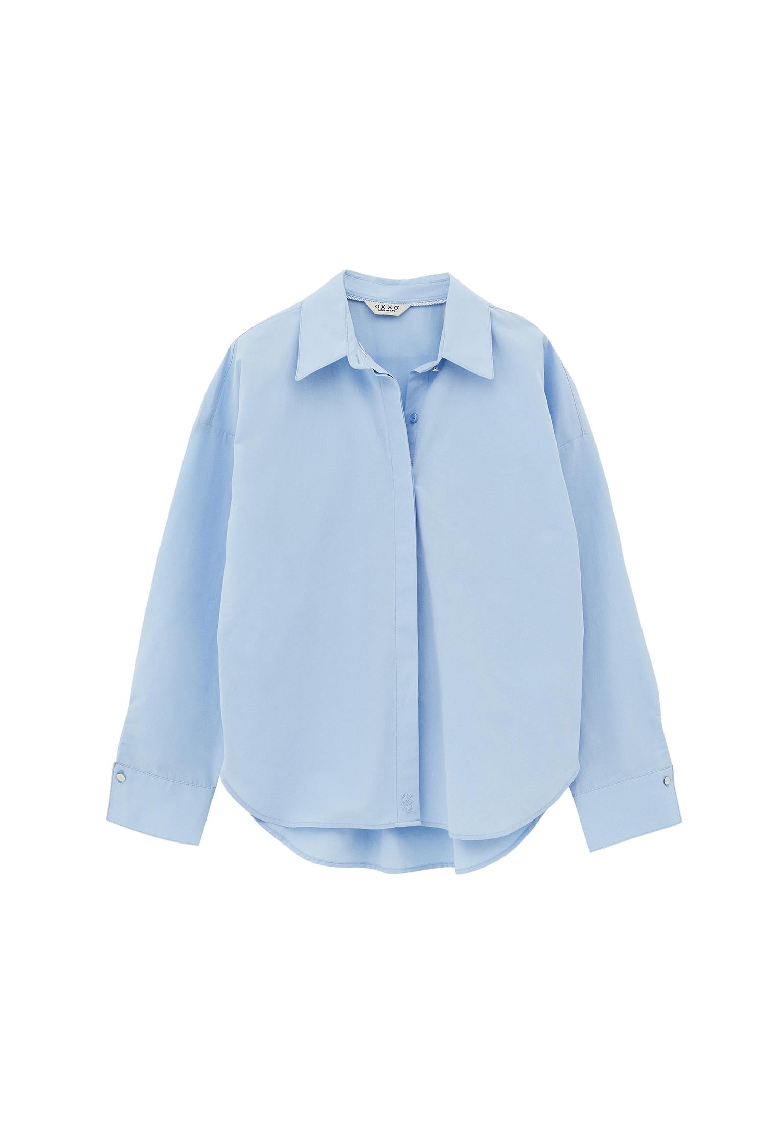 Loose Fit Button Detailed Shirt - AIRY BLUE