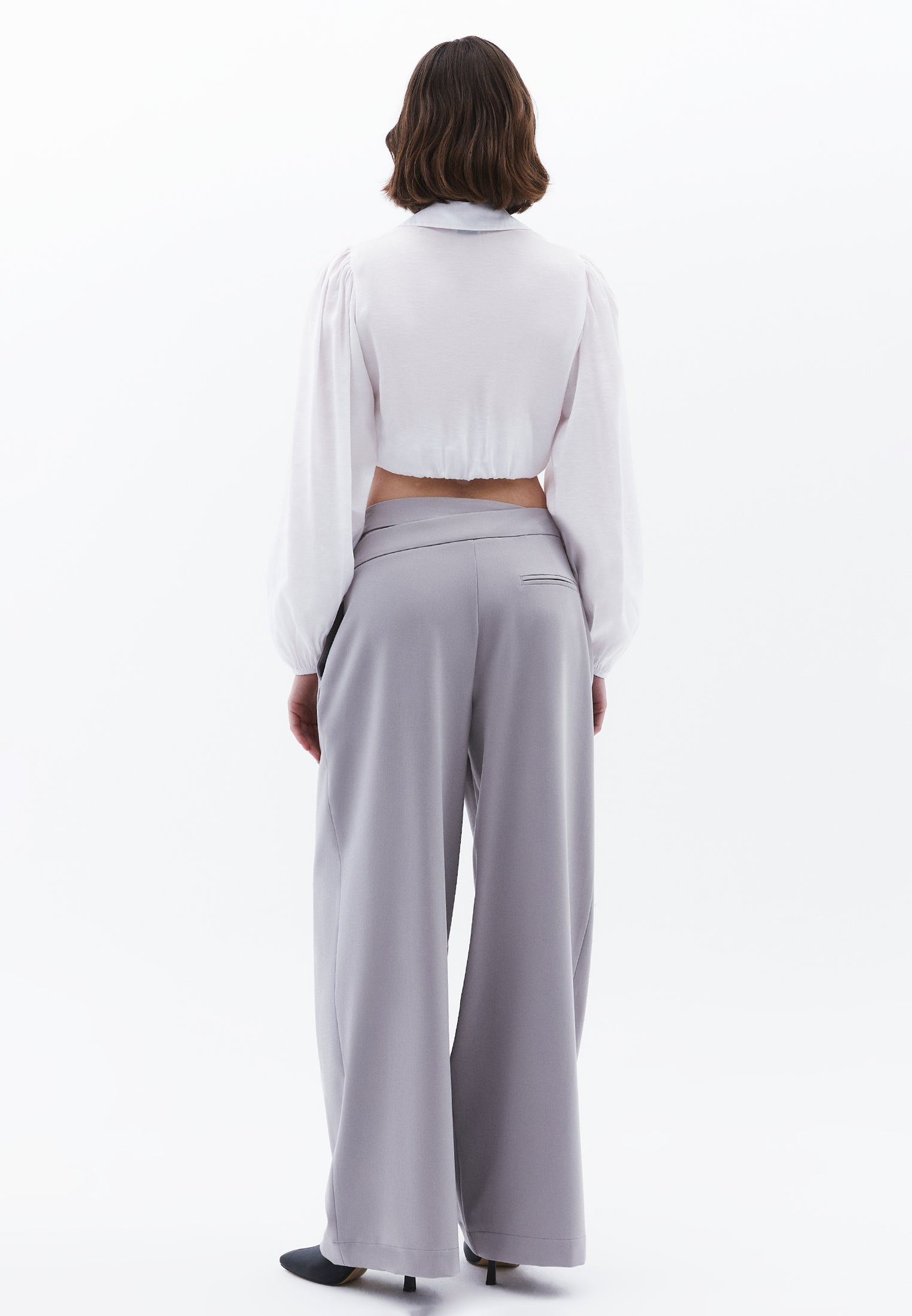 Wide Leg Trousers With Belt Detail - ALLOY