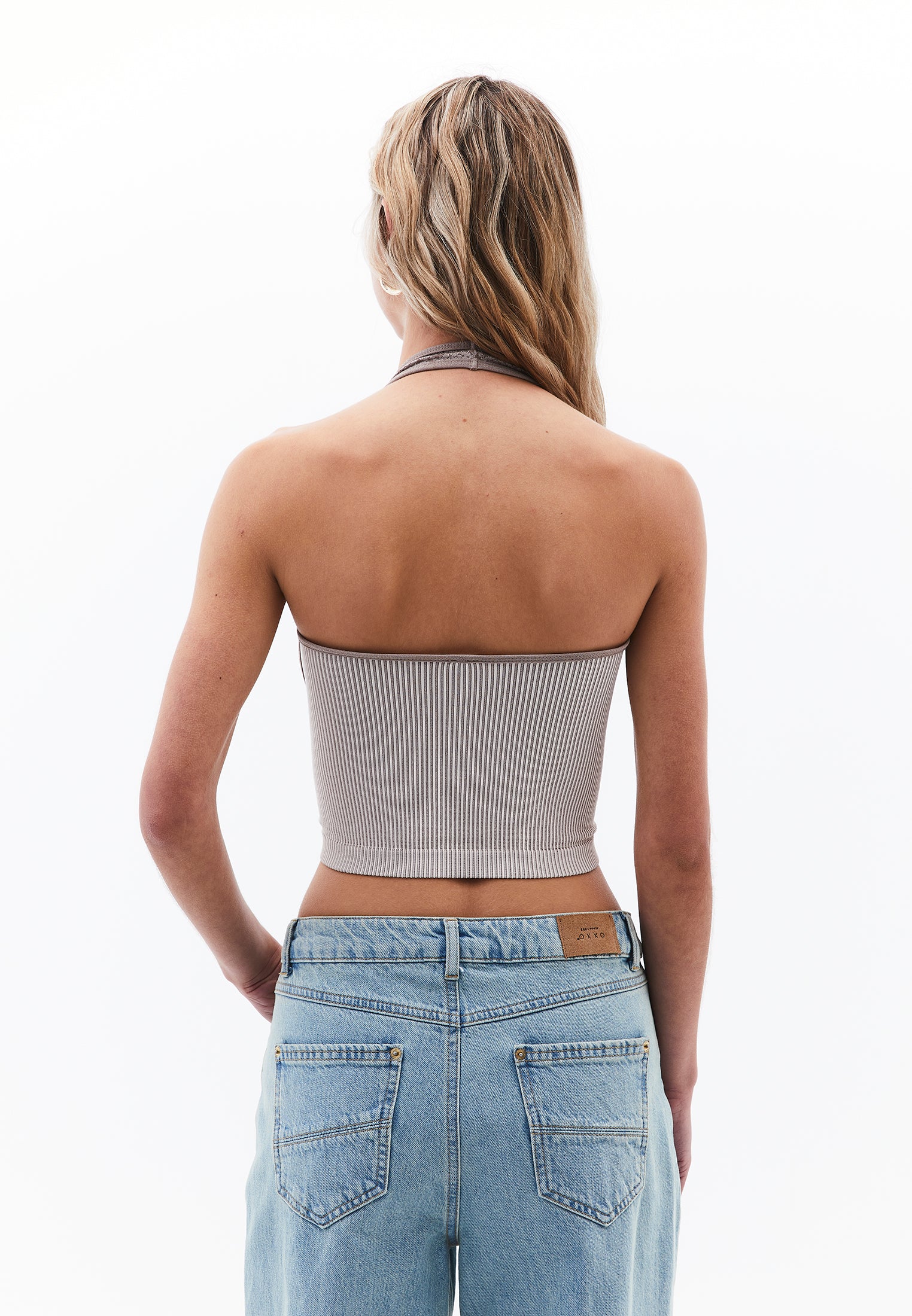 High Neck Tank Top - ALMOND ANIMAL COMB