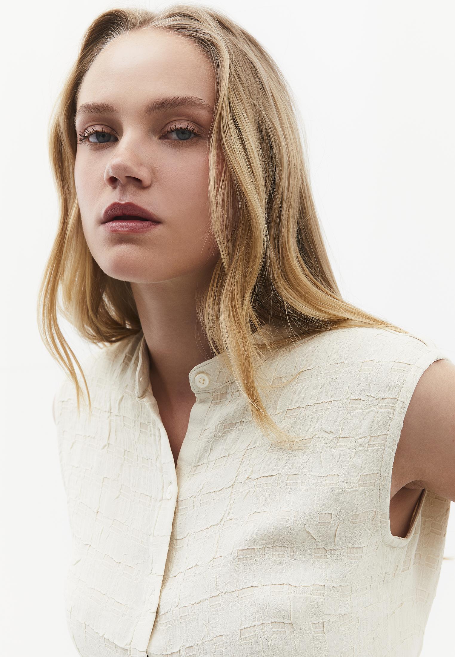Bohemian Style Midi Blouse - ALMOND MILK