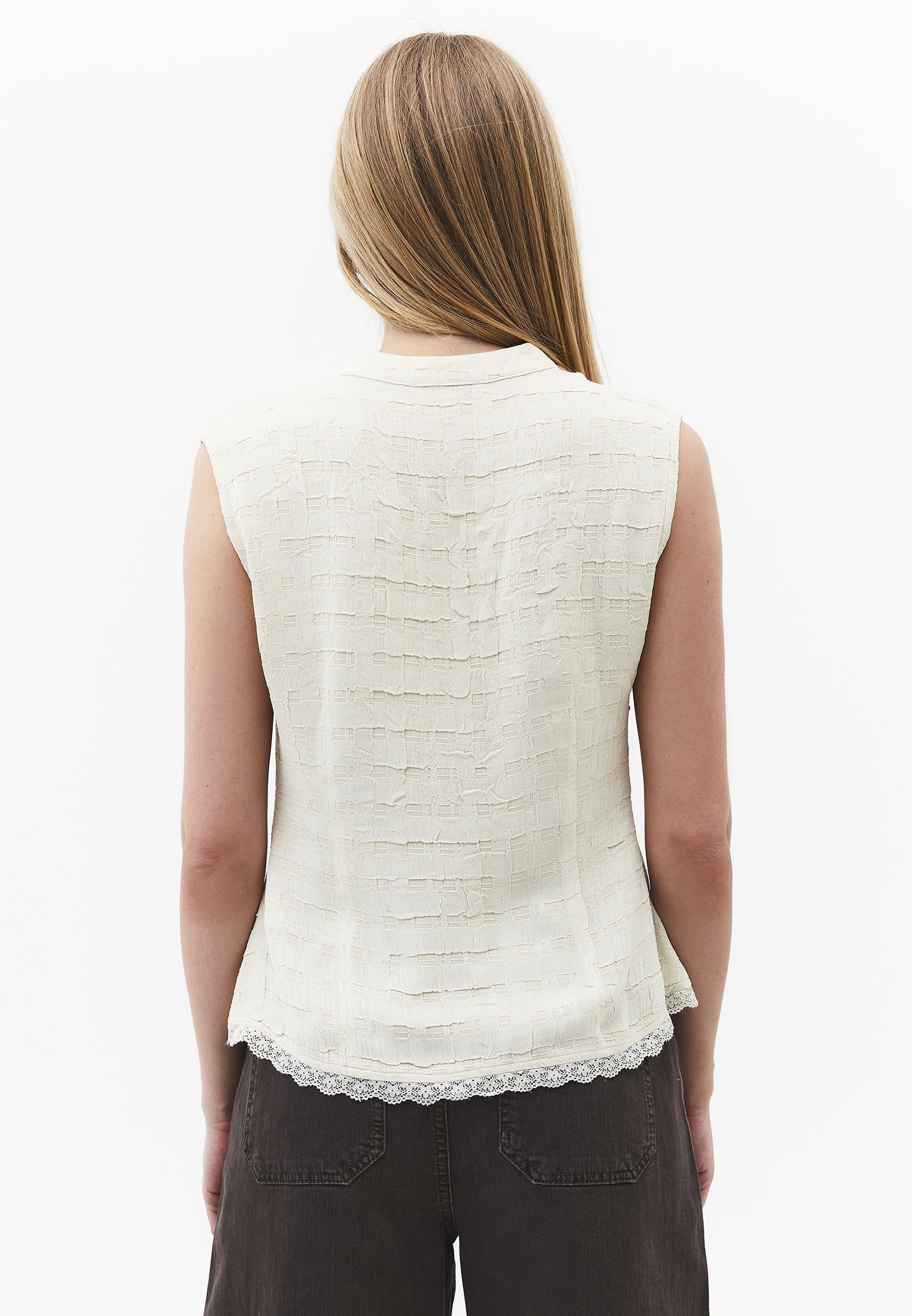 Bohemian Style Midi Blouse - ALMOND MILK