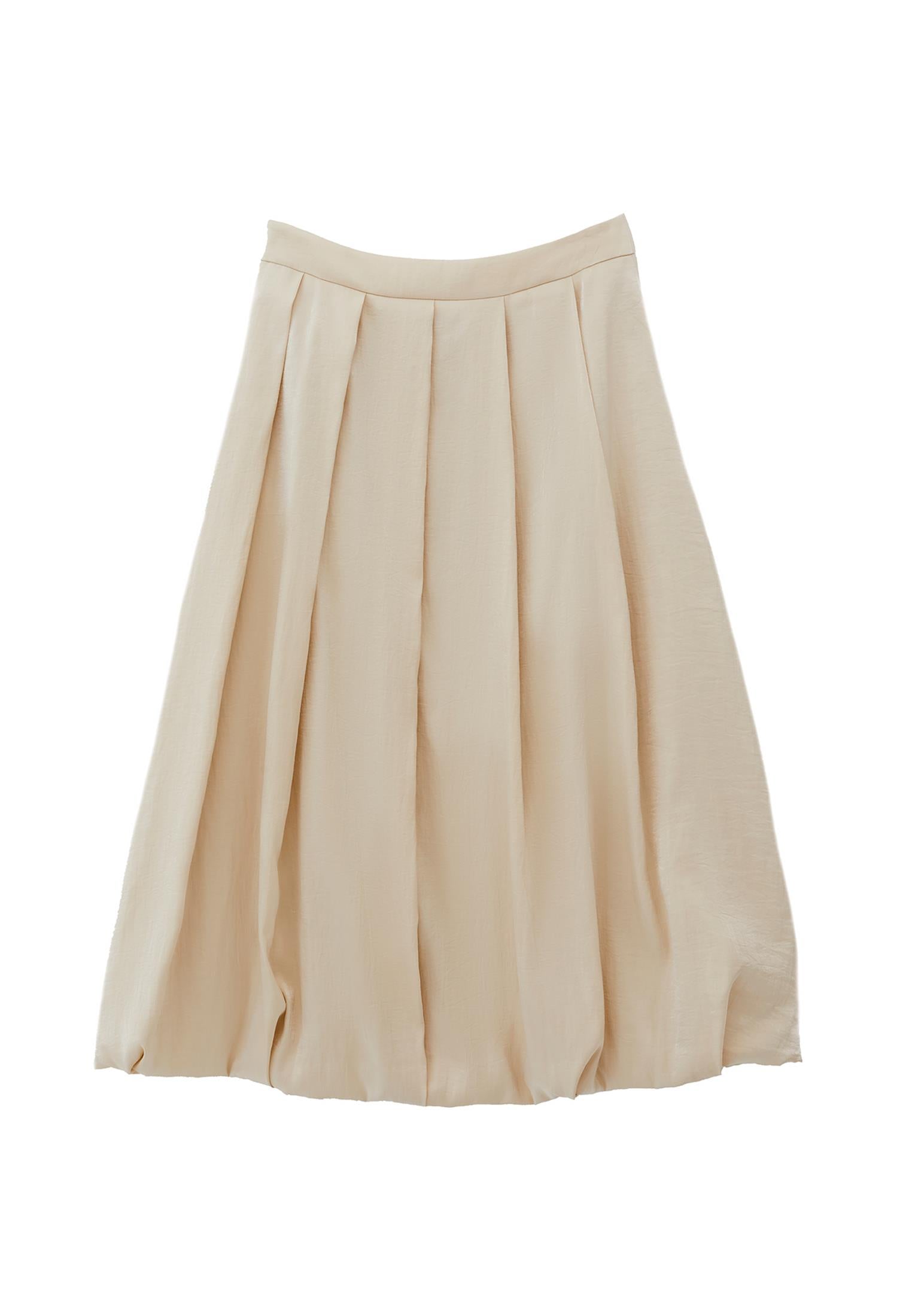 Balloon Shape Long Skirt - ALMOND MILK