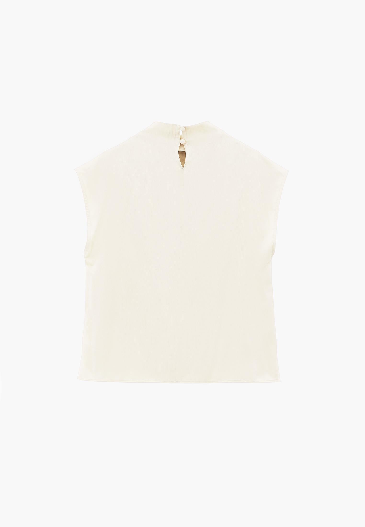 Dégaje Neck Sleeveless Blouse - ALMOND MILK