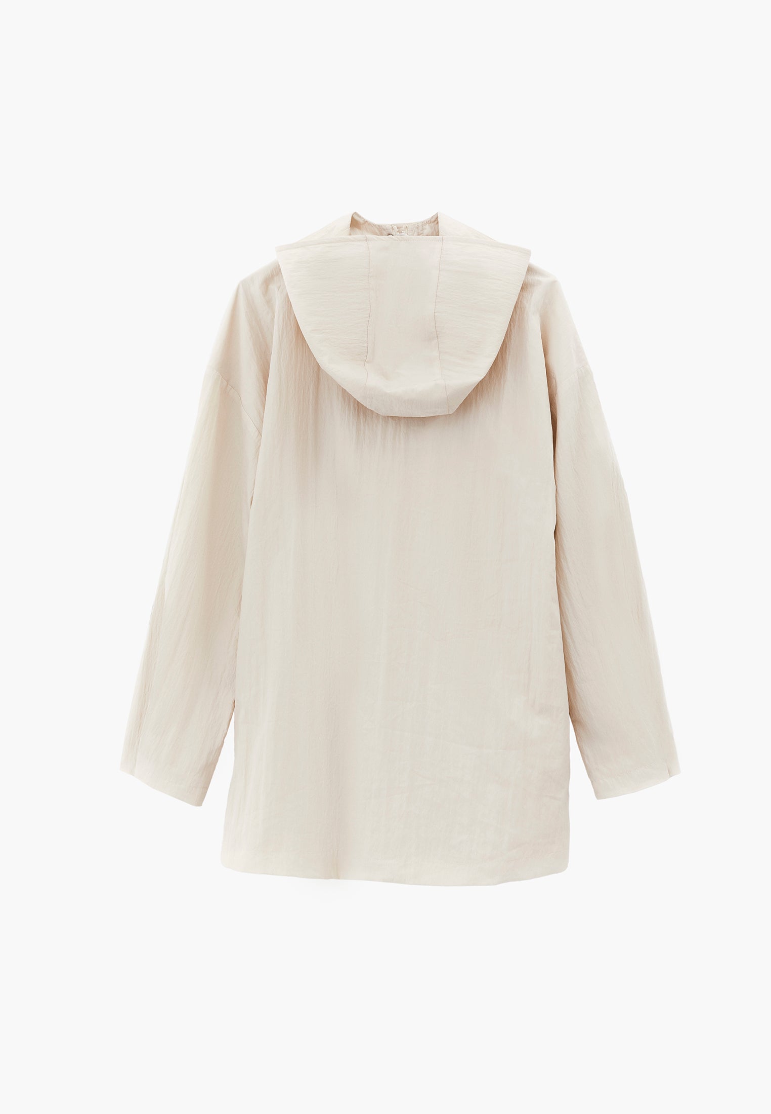 Hooded Jacket With Multiple Pocket Details - ALMOND MILK