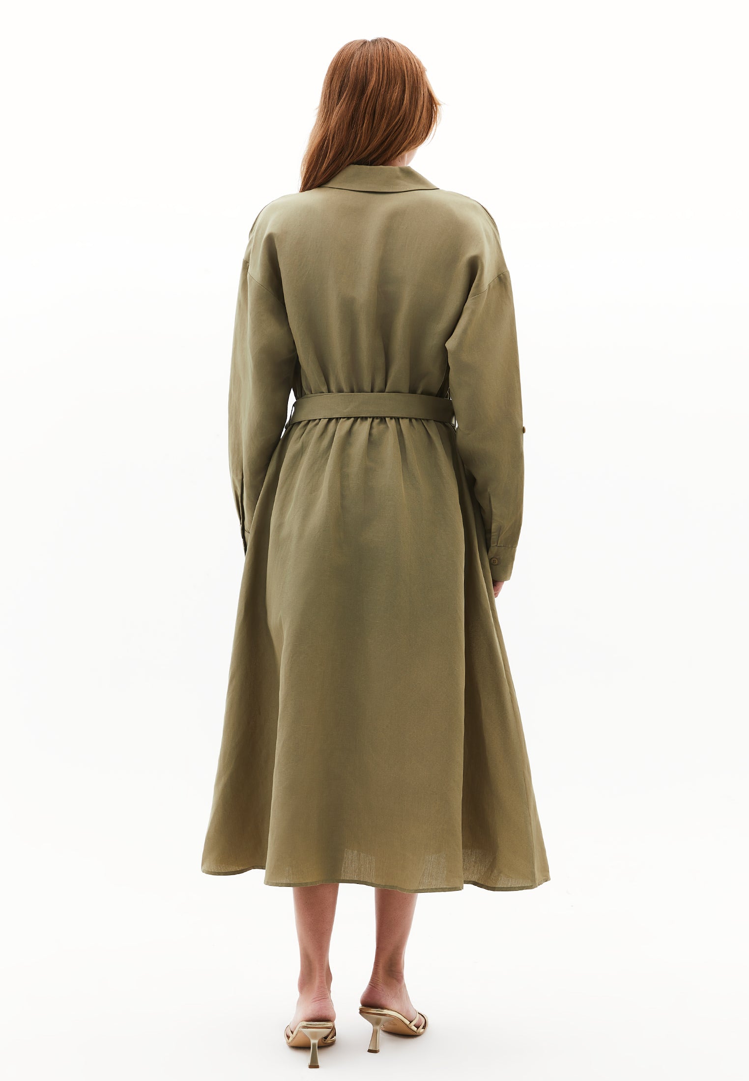Long Dress With Belt Detail - ALOE