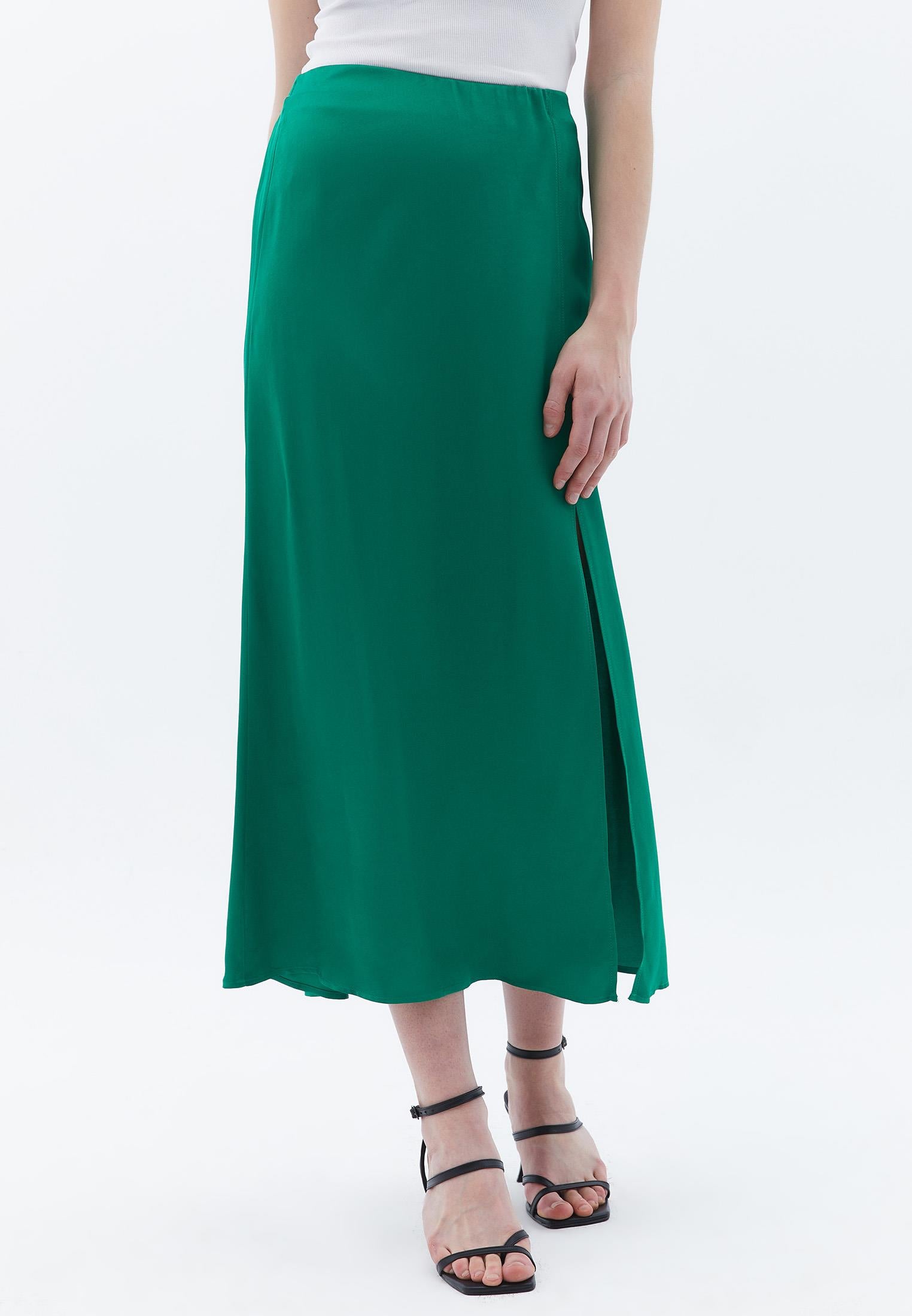 High Waist Slit Detailed Midi Skirt - AMAZON