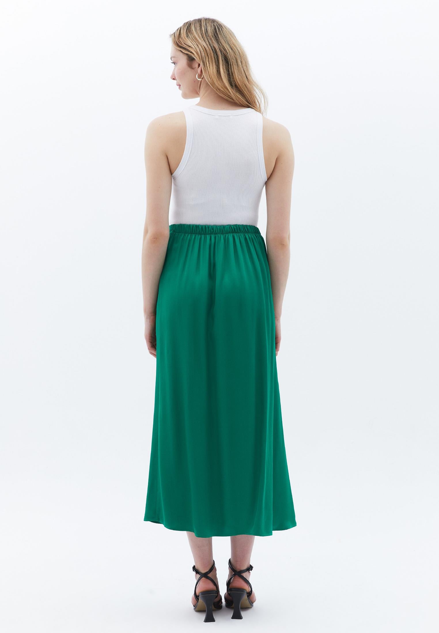 High Waist Slit Detailed Midi Skirt - AMAZON