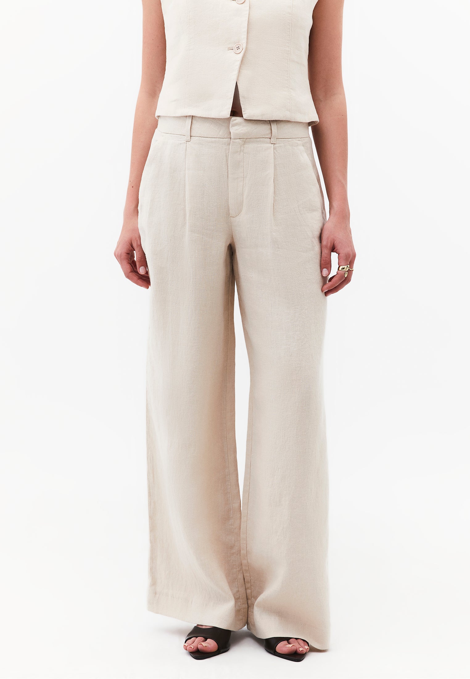 Pleated Wide Leg Pants - ANCIENT SCROLL