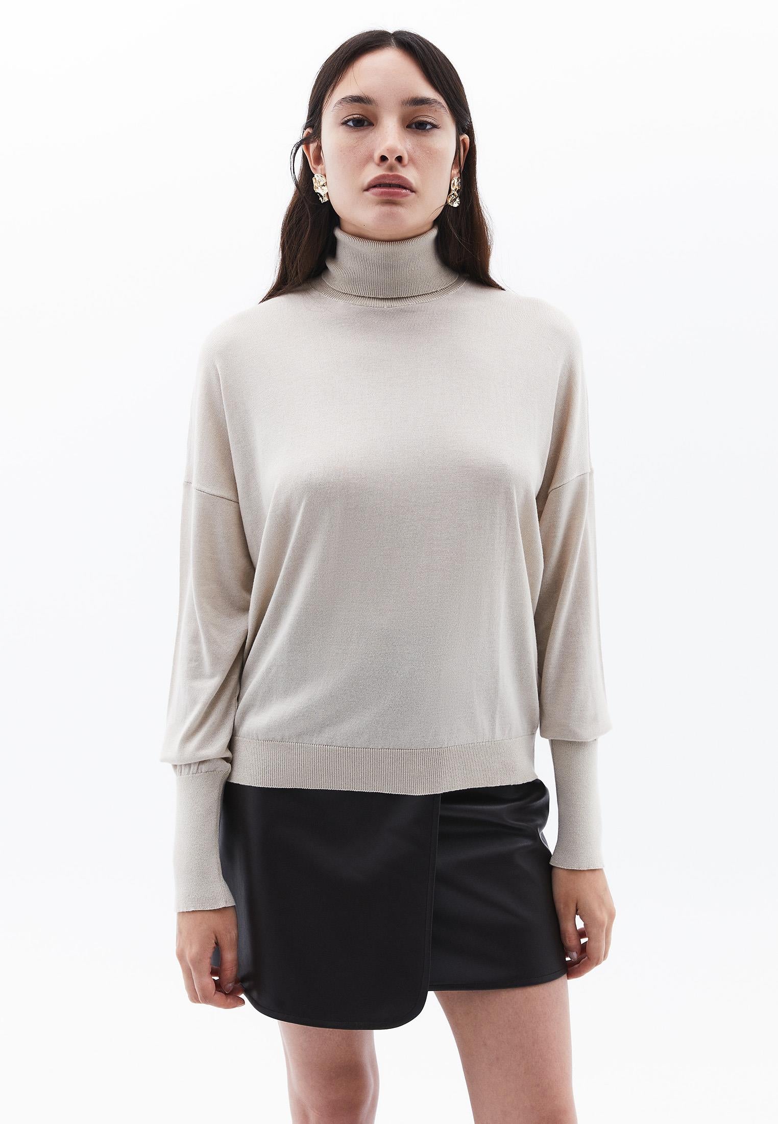 Turtleneck Long Sleeve Comfortable Knitwear - ANCIENT SCROLL