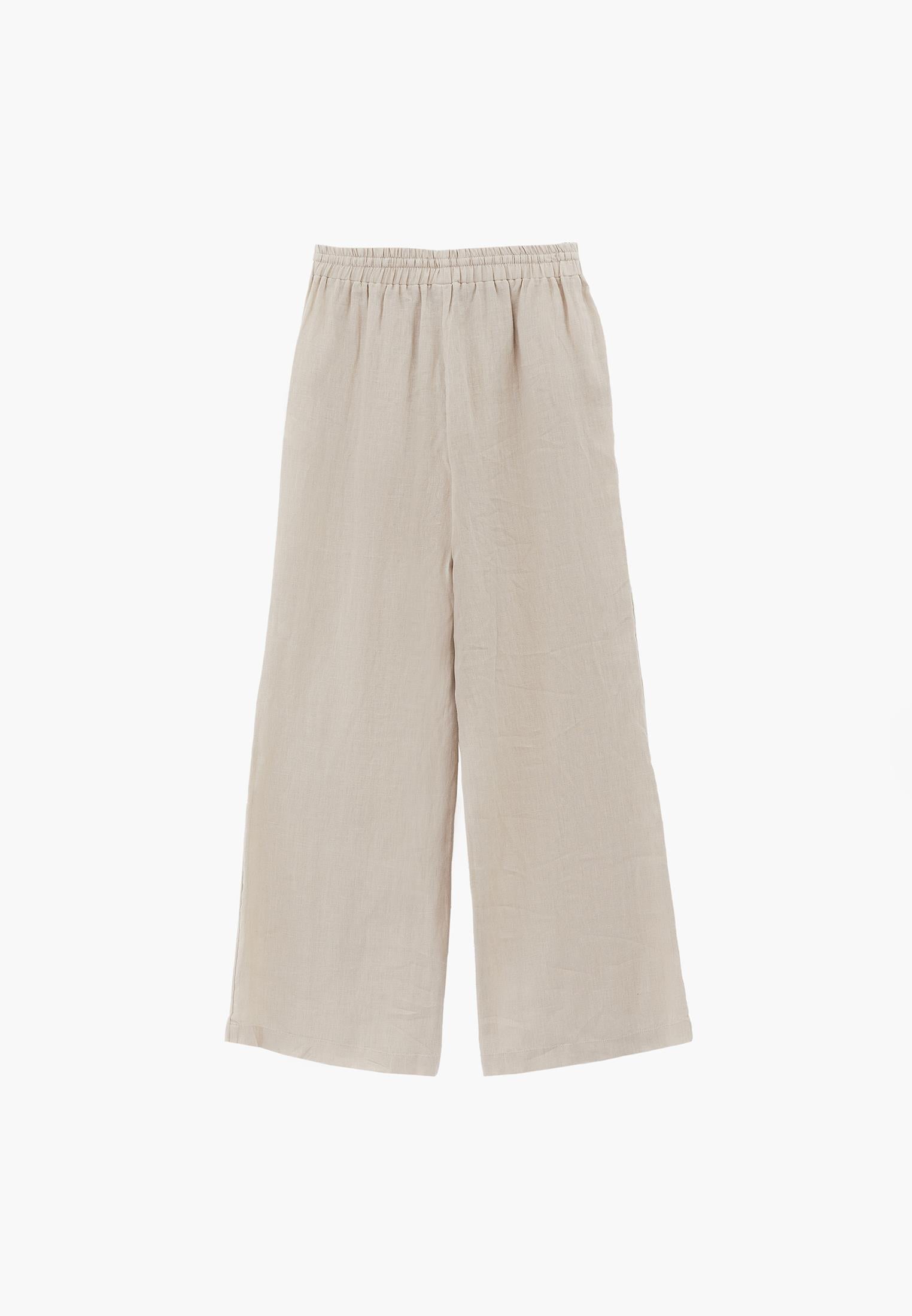 Wide Leg Ultra High Waist Tie Pants - ANCIENT SCROLL