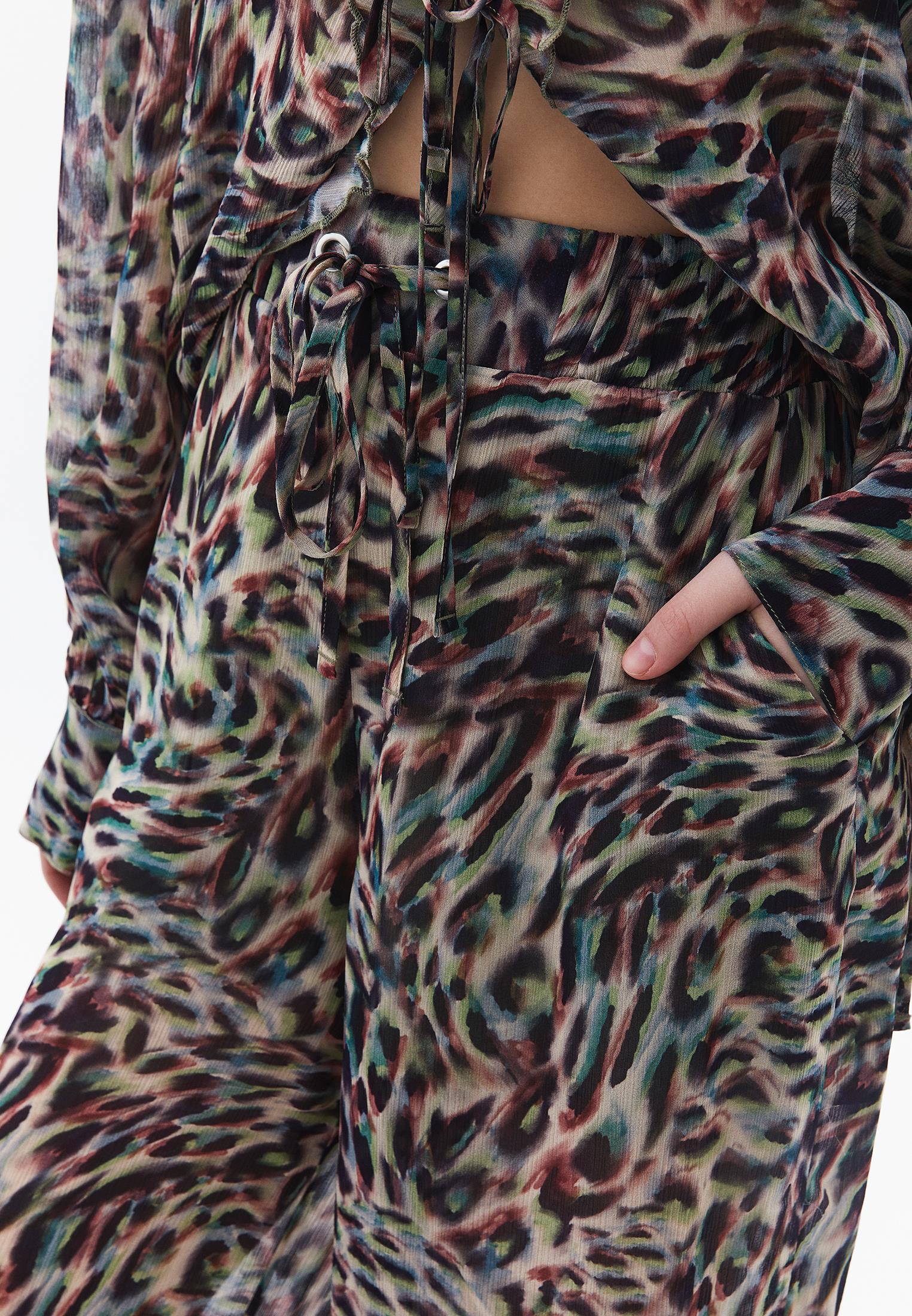 Wide Leg High Waist Pants - ANIMAL COMB