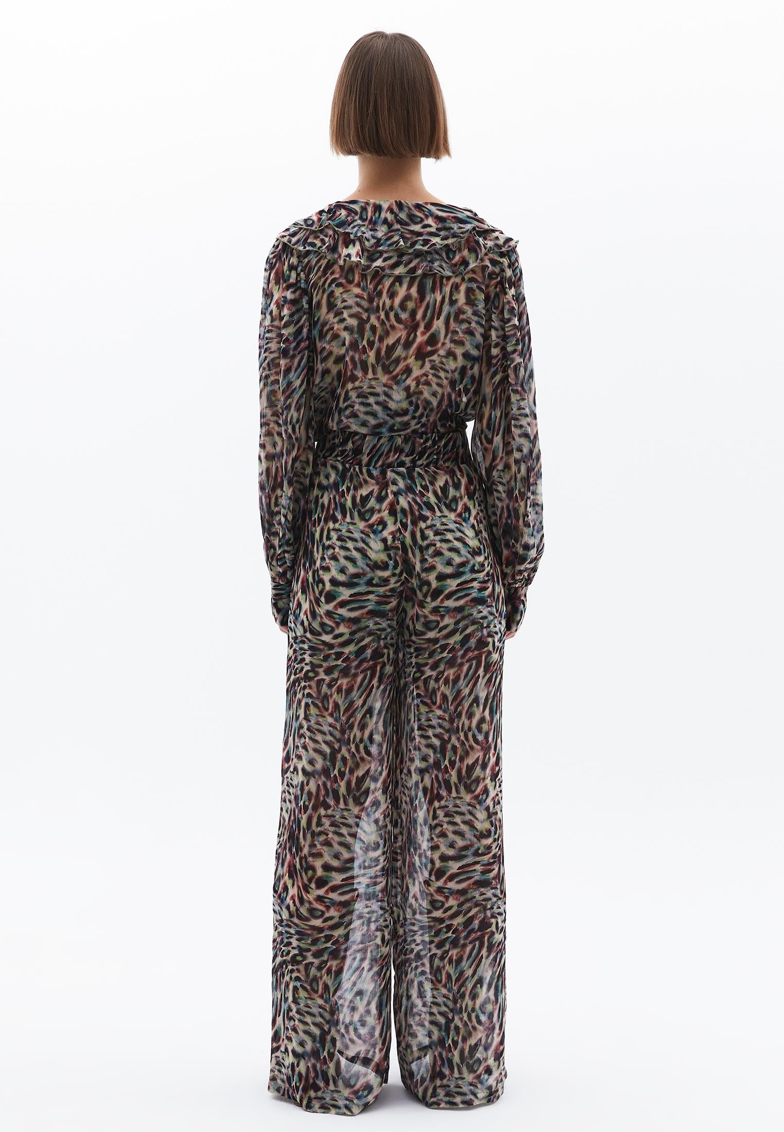 Wide Leg High Waist Pants - ANIMAL COMB