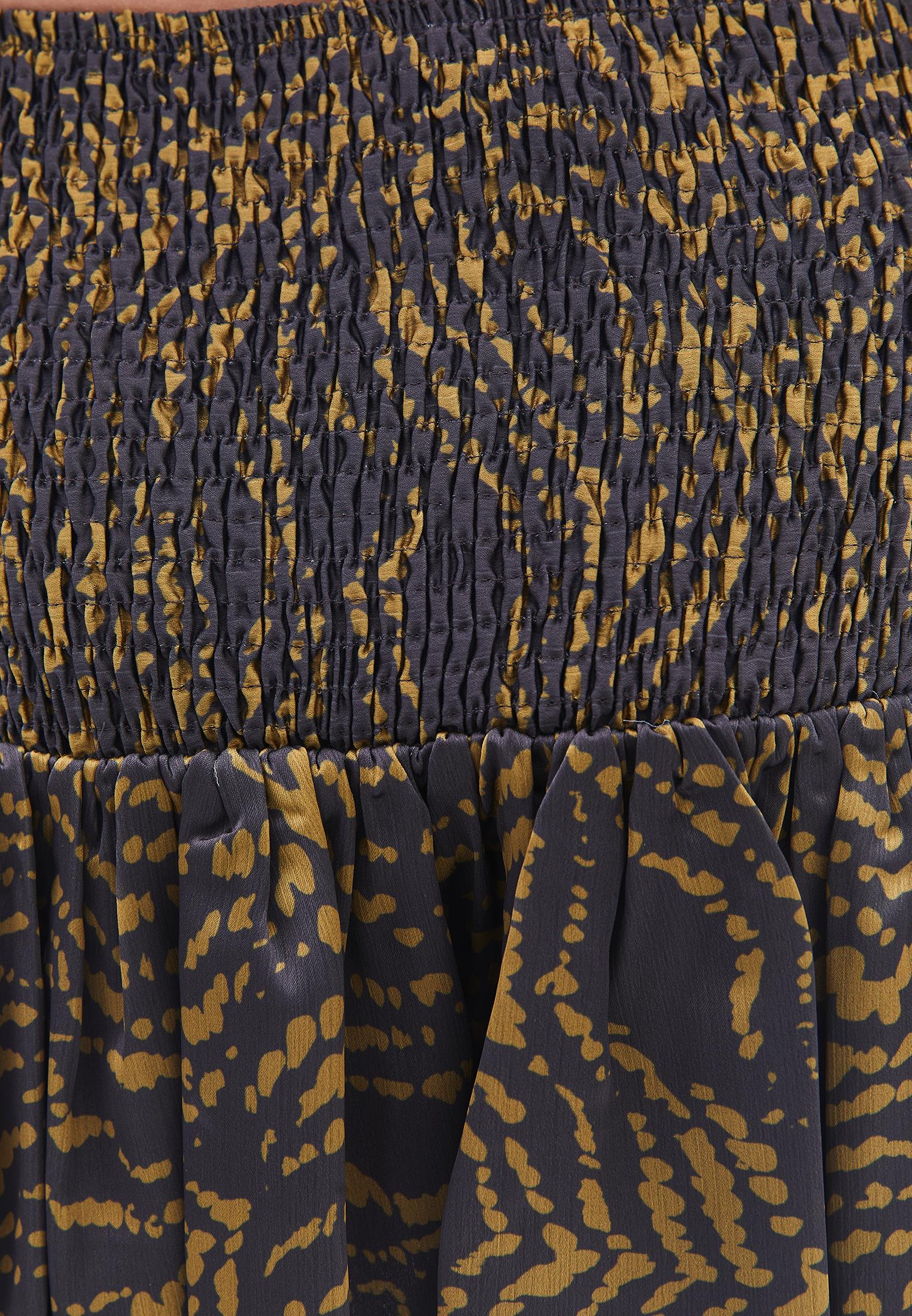 Shirred Short Skirt - ANIMAL COMB