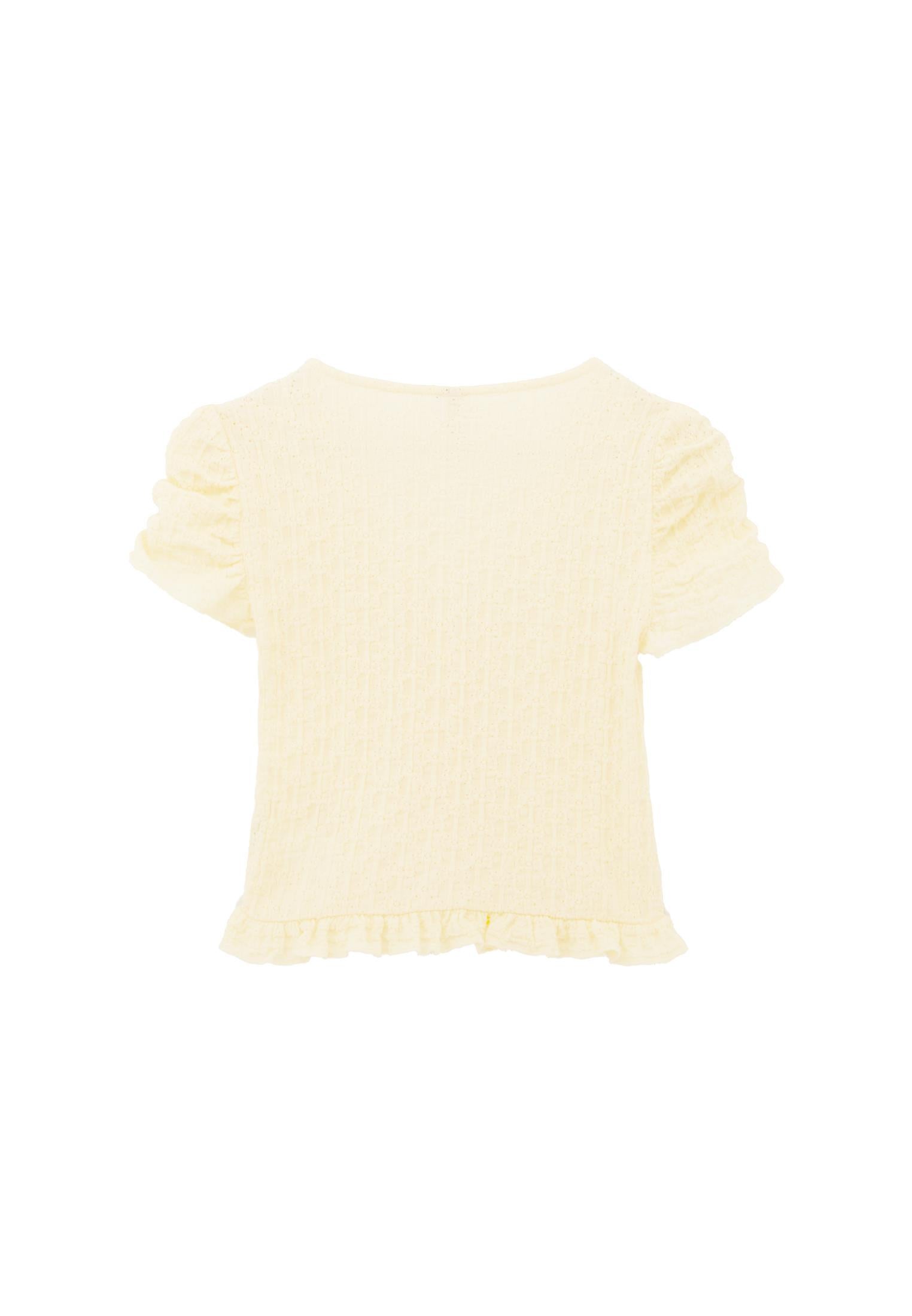 V Neck Short Sleeve Blouse - ANISE FLOWER