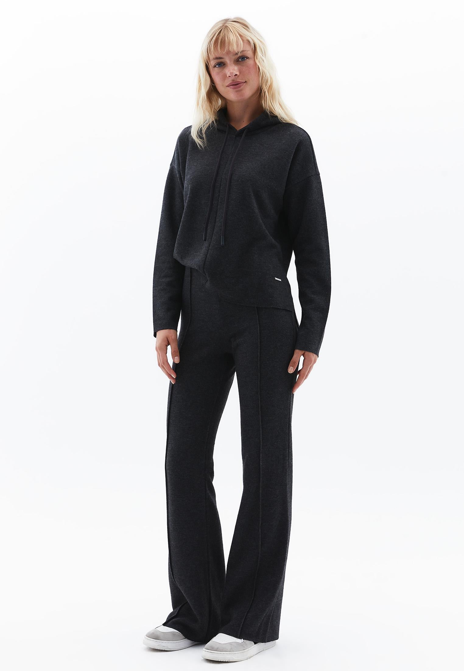 High Waist Spanish Leg Pants - ANTHRA MELANGE