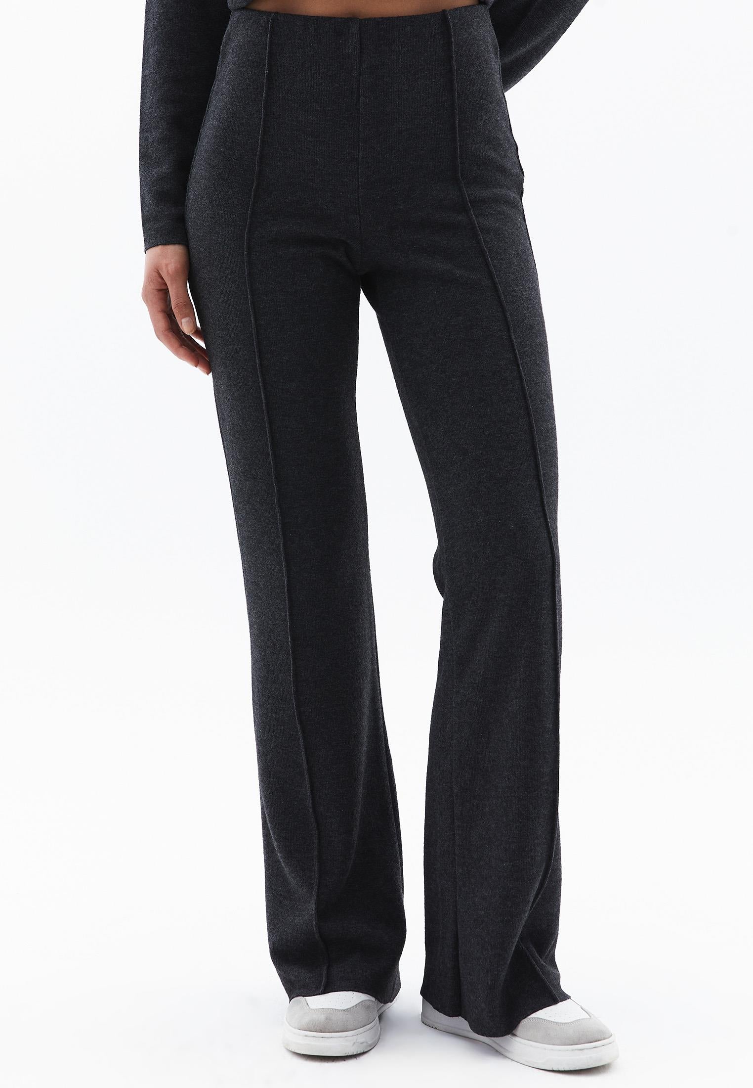 High Waist Spanish Leg Pants - ANTHRA MELANGE