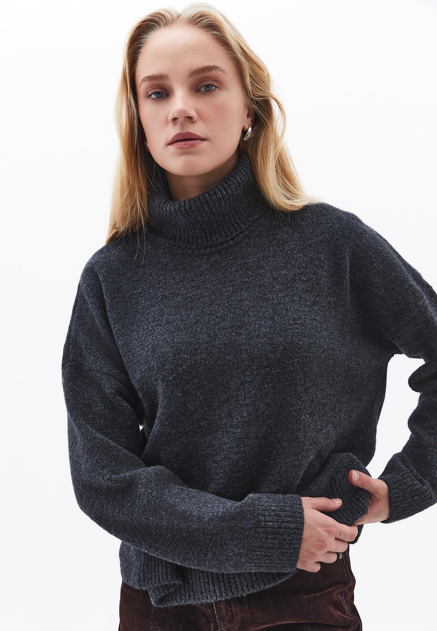 Soft Touch Turtleneck Roll Neck - ANTHRA MELANGE
