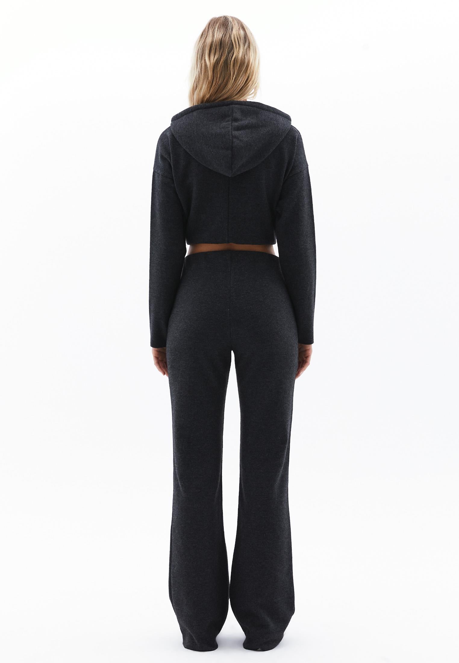 High Waist Spanish Leg Pants - ANTHRA MELANGE