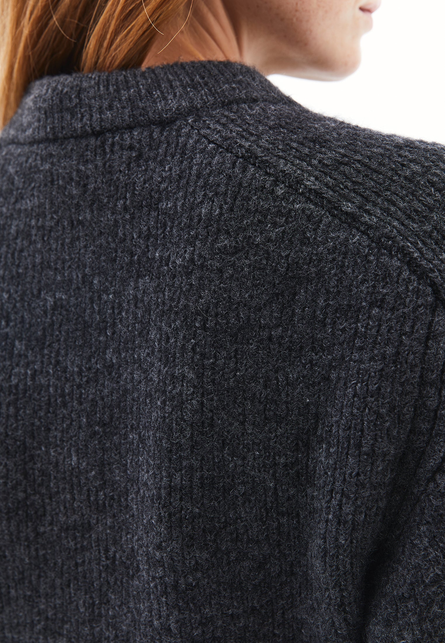 Crew Neck Long Sleeve Sweater - ANTHRA MELANGE