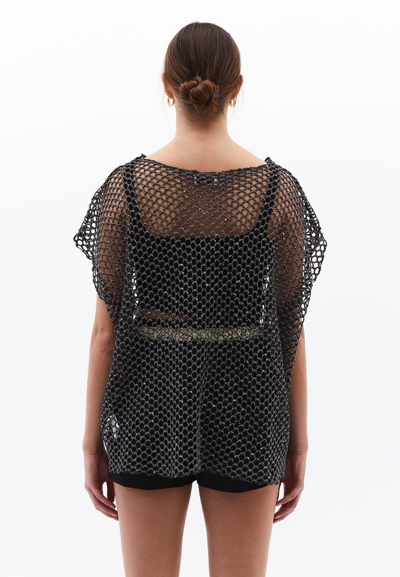 Oversize Tunic Blouse Boat Neck - ANTHRA MELANGE