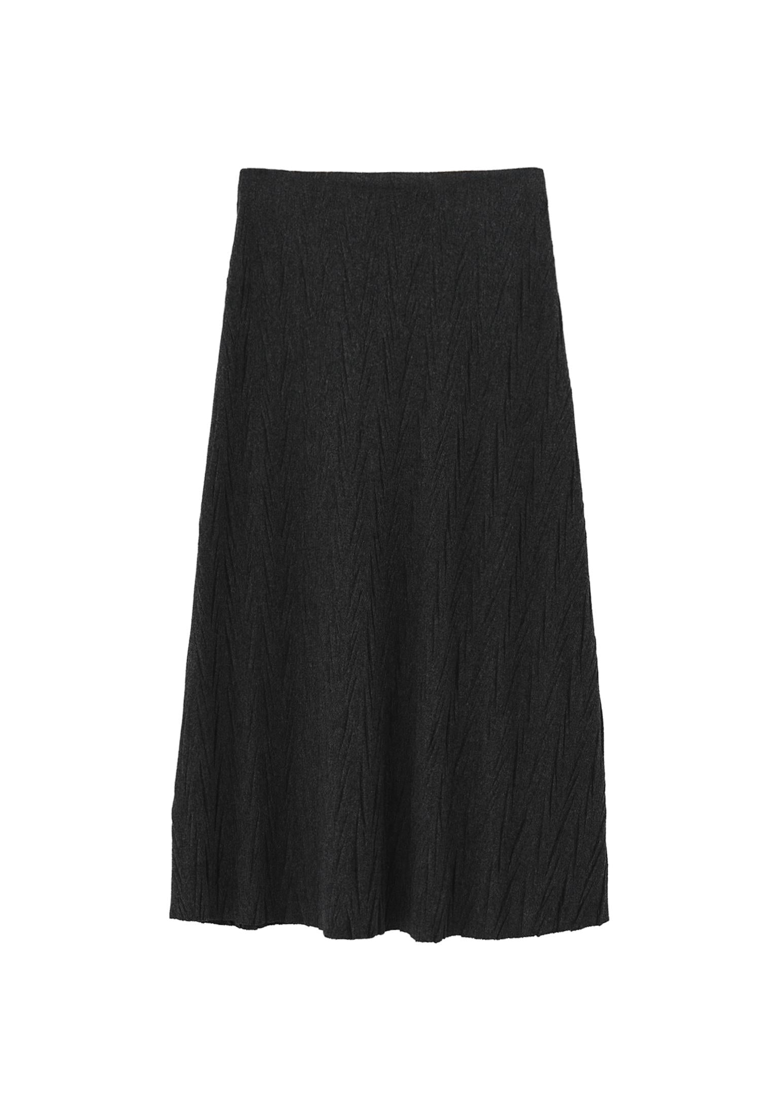 Asymmetric Maxi Skirt - ANTHRA MELANGE