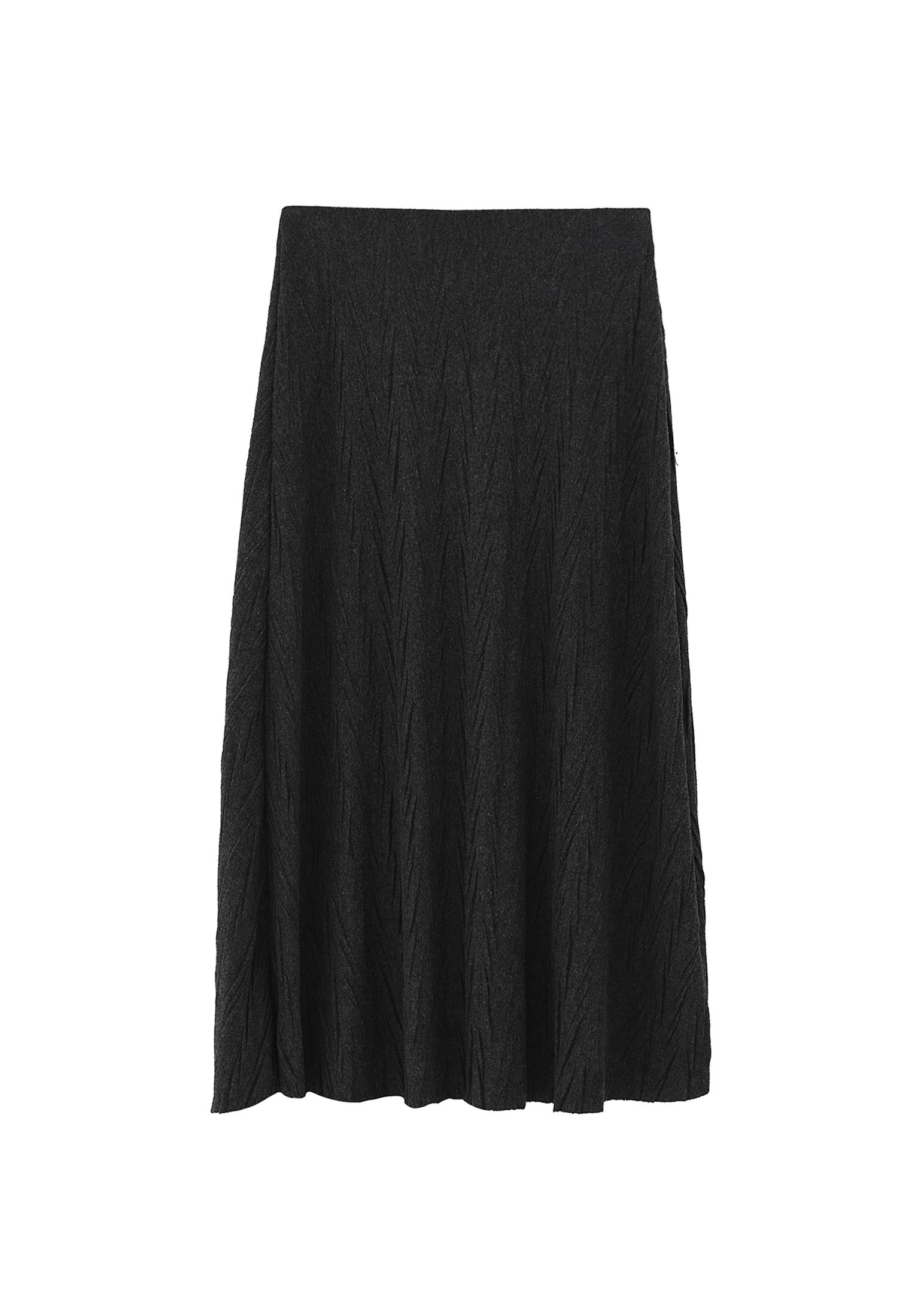 Asymmetric Maxi Skirt - ANTHRA MELANGE