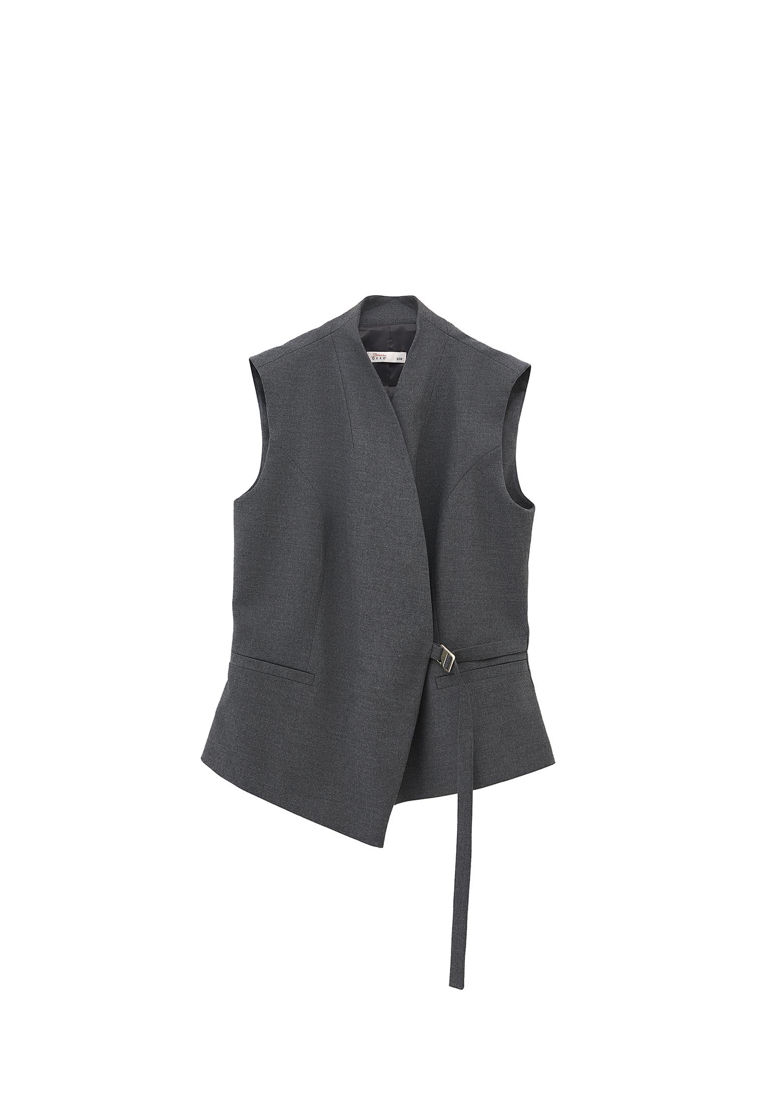 Asymmetrical Midi Vest - ANTHRA MELANGE