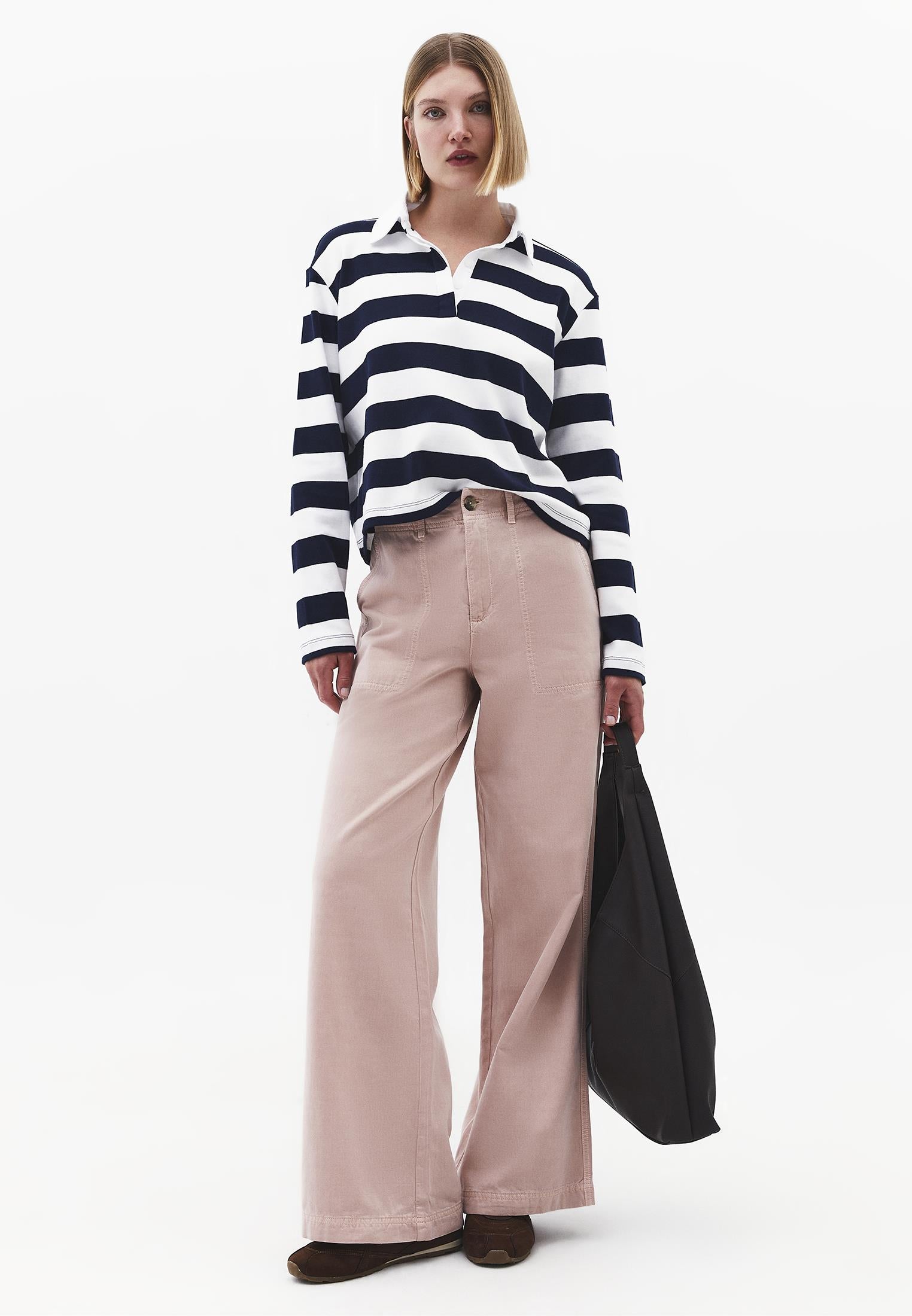 Wide Leg High Waist Pants - ANTIK ADOBE ROSE