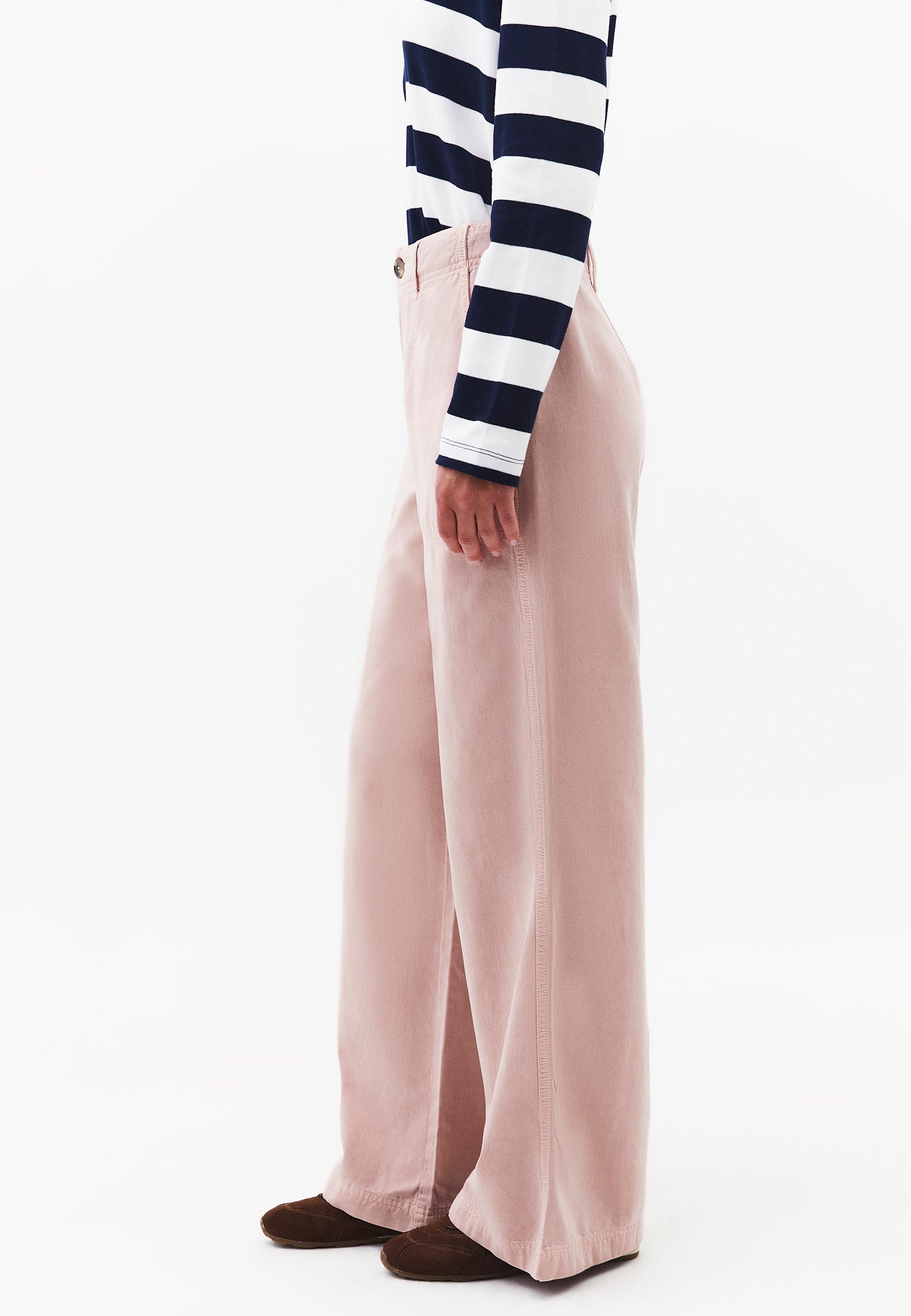 Wide Leg High Waist Pants - ANTIK ADOBE ROSE