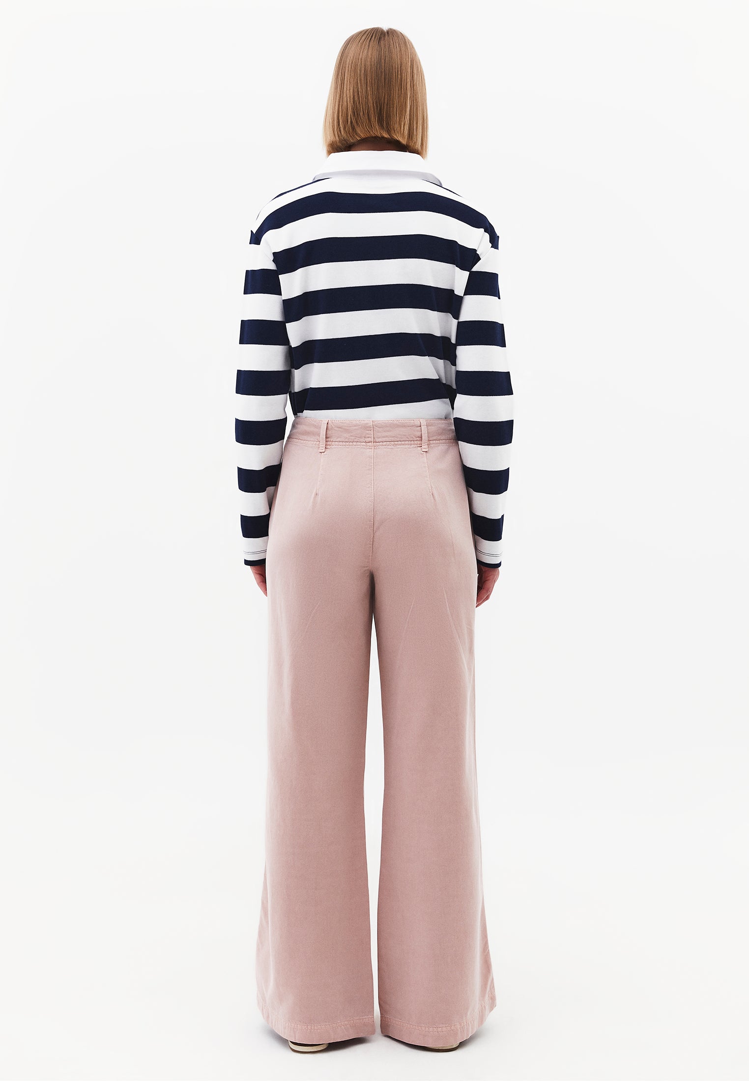Wide Leg High Waist Pants - ANTIK ADOBE ROSE