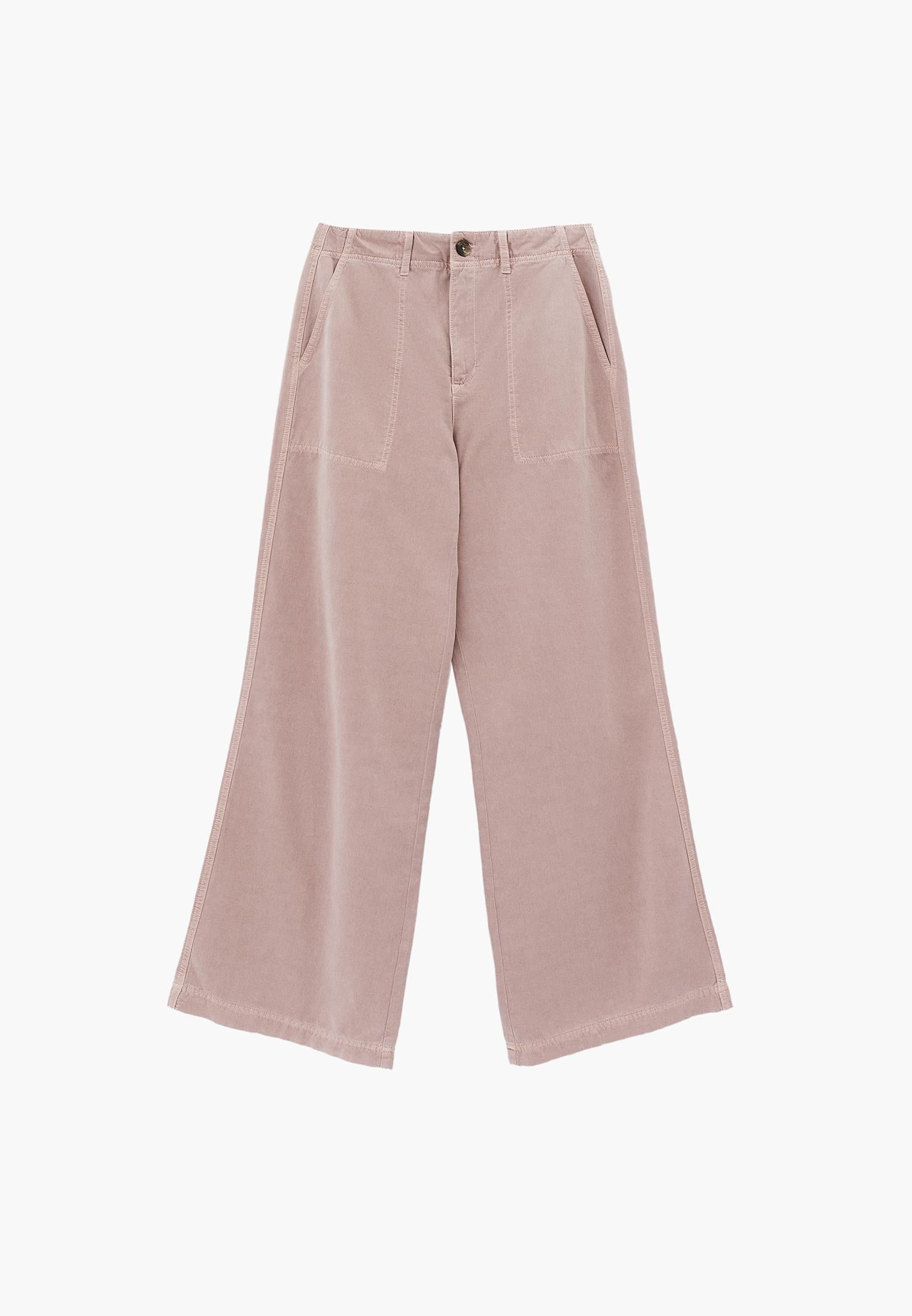 Wide Leg High Waist Pants - ANTIK ADOBE ROSE