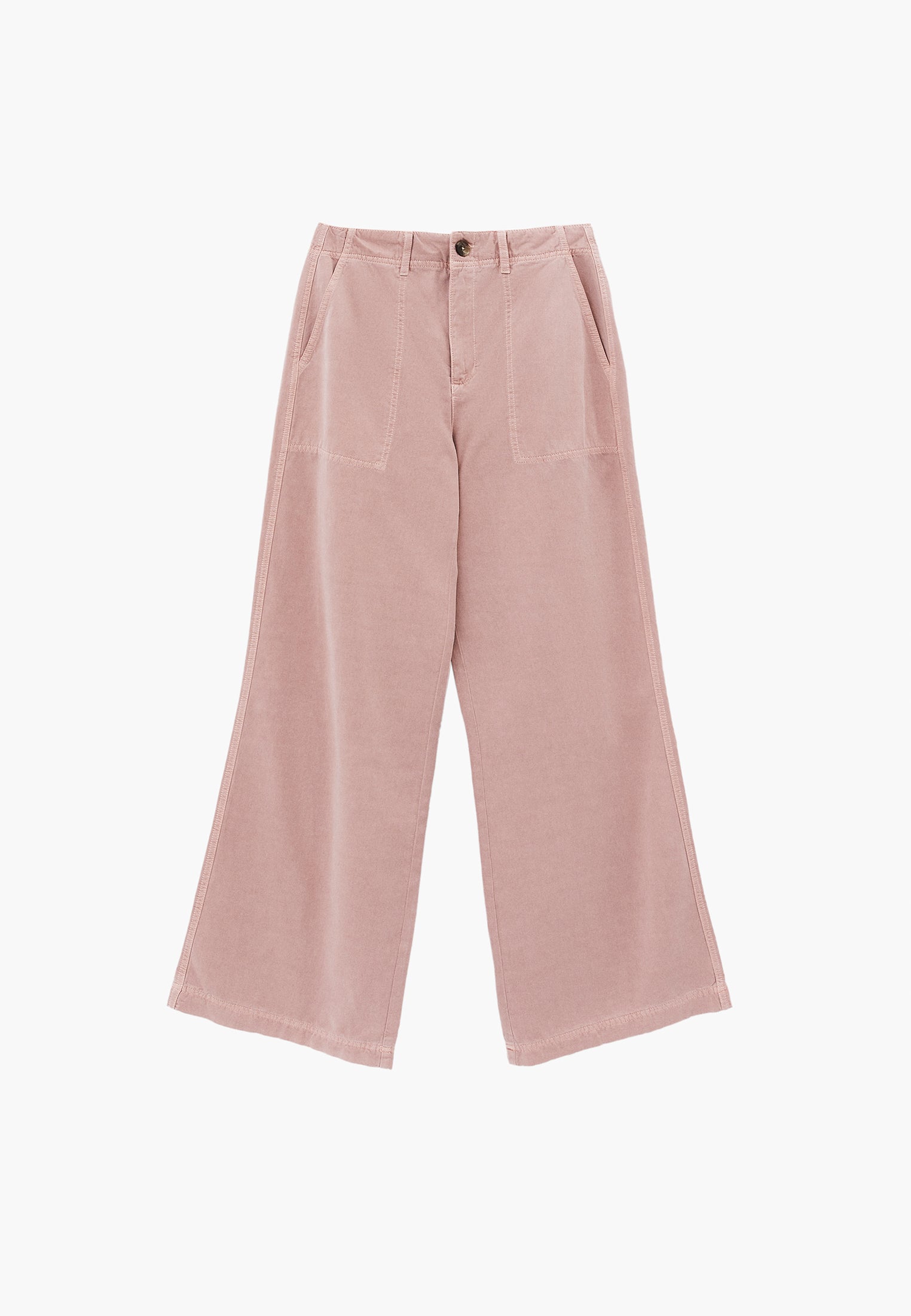 Wide Leg High Waist Pants - ANTIK ADOBE ROSE