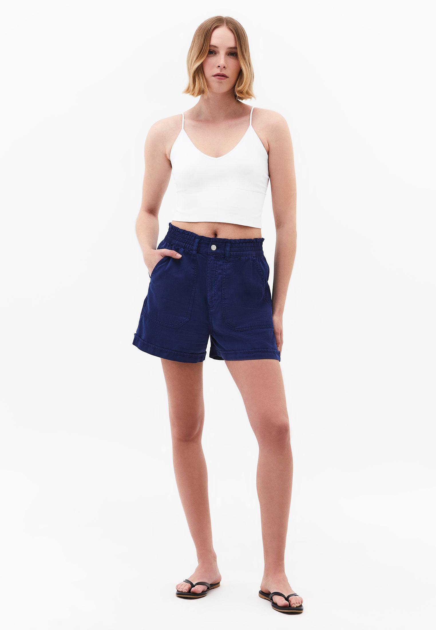 High Waist Short Shorts - ANTIK BELLWETHER BLUE