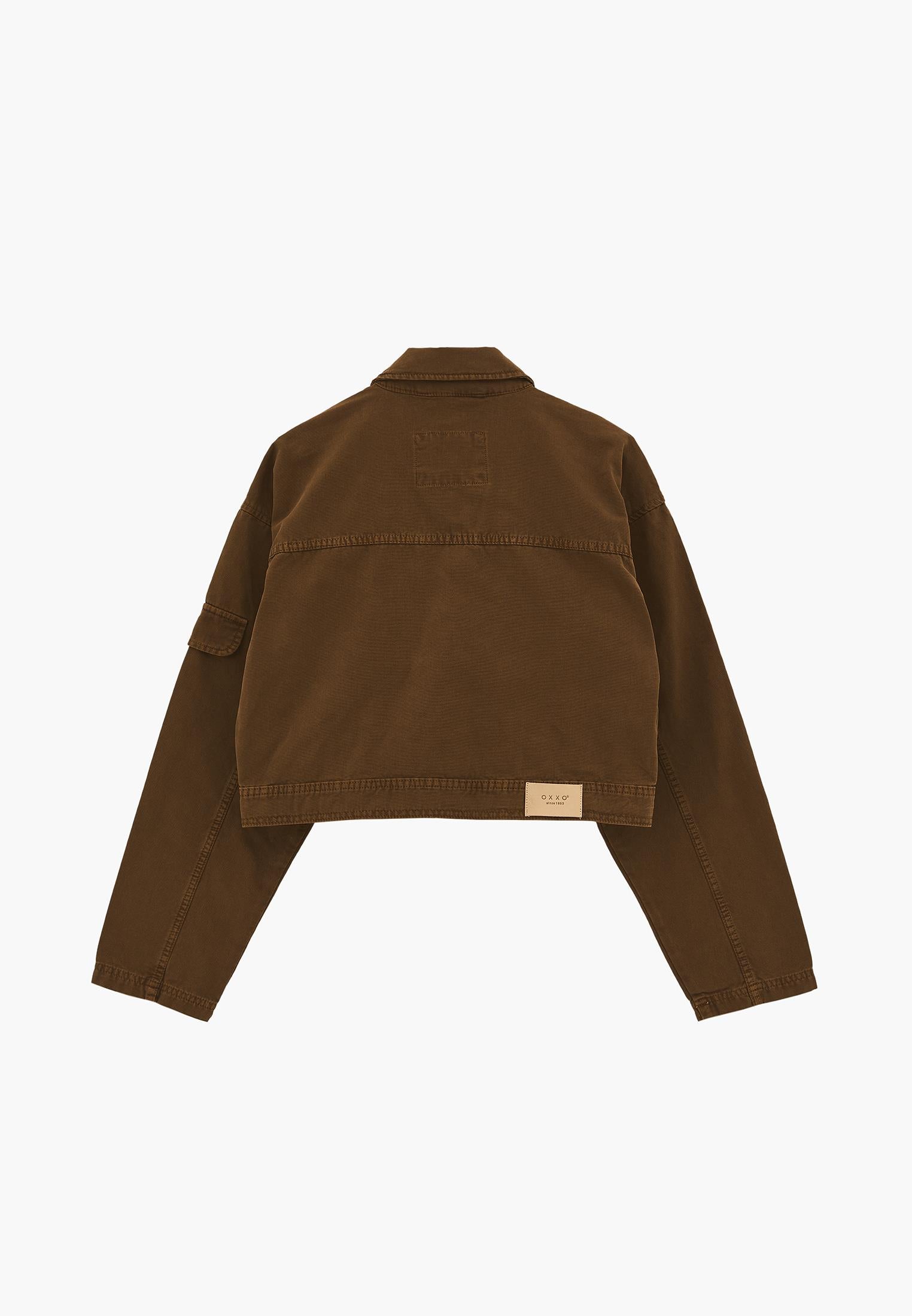 Cropped Women's Jacket With Pocket Detail - ANTIK BISON