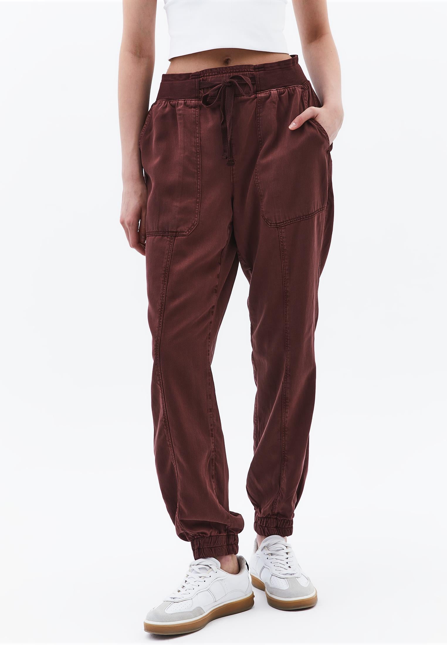 Jogger Regular Waist Pants - ANTIK BITTER CHOCOLATE
