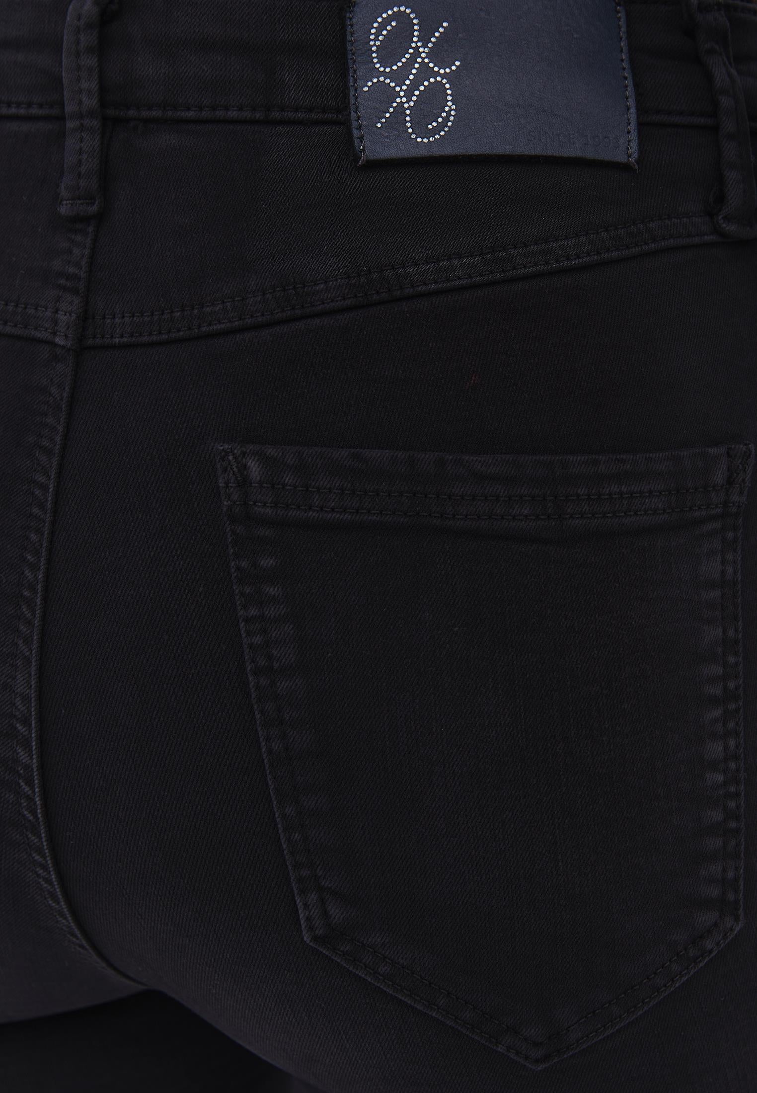 Button Detailed High Waist Cropped Pants - ANTIK BLACK