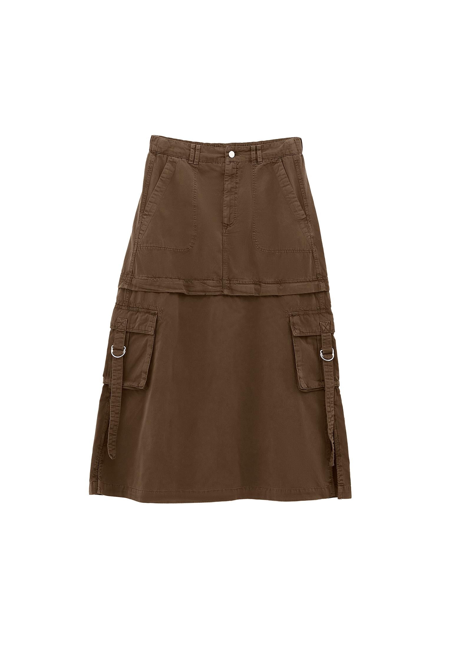 Bouclé Pocket Detailed A-Line Long Skirt - ANTIK CARAFE
