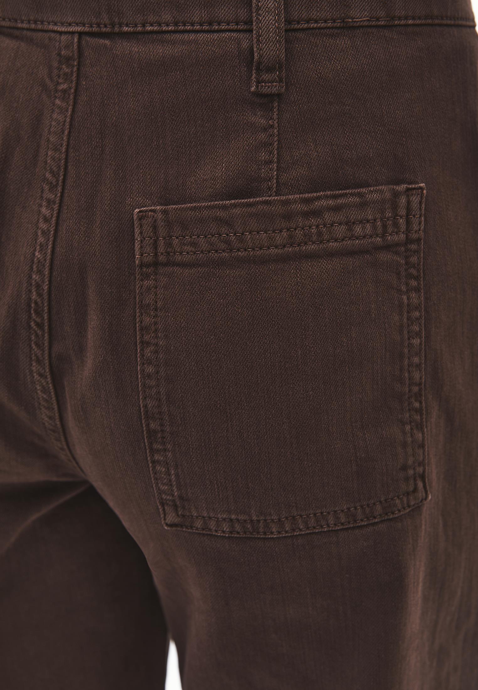 Ultra High Waist Wide Leg Cut Pocket Detailed Cropped Pants - ANTIK CHICORY COFFEE
