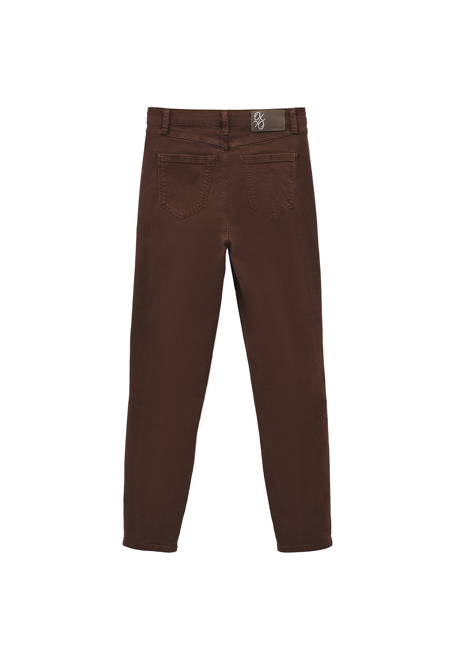 High Waist Cropped Skinny Pants - ANTIK CHICORY COFFEE