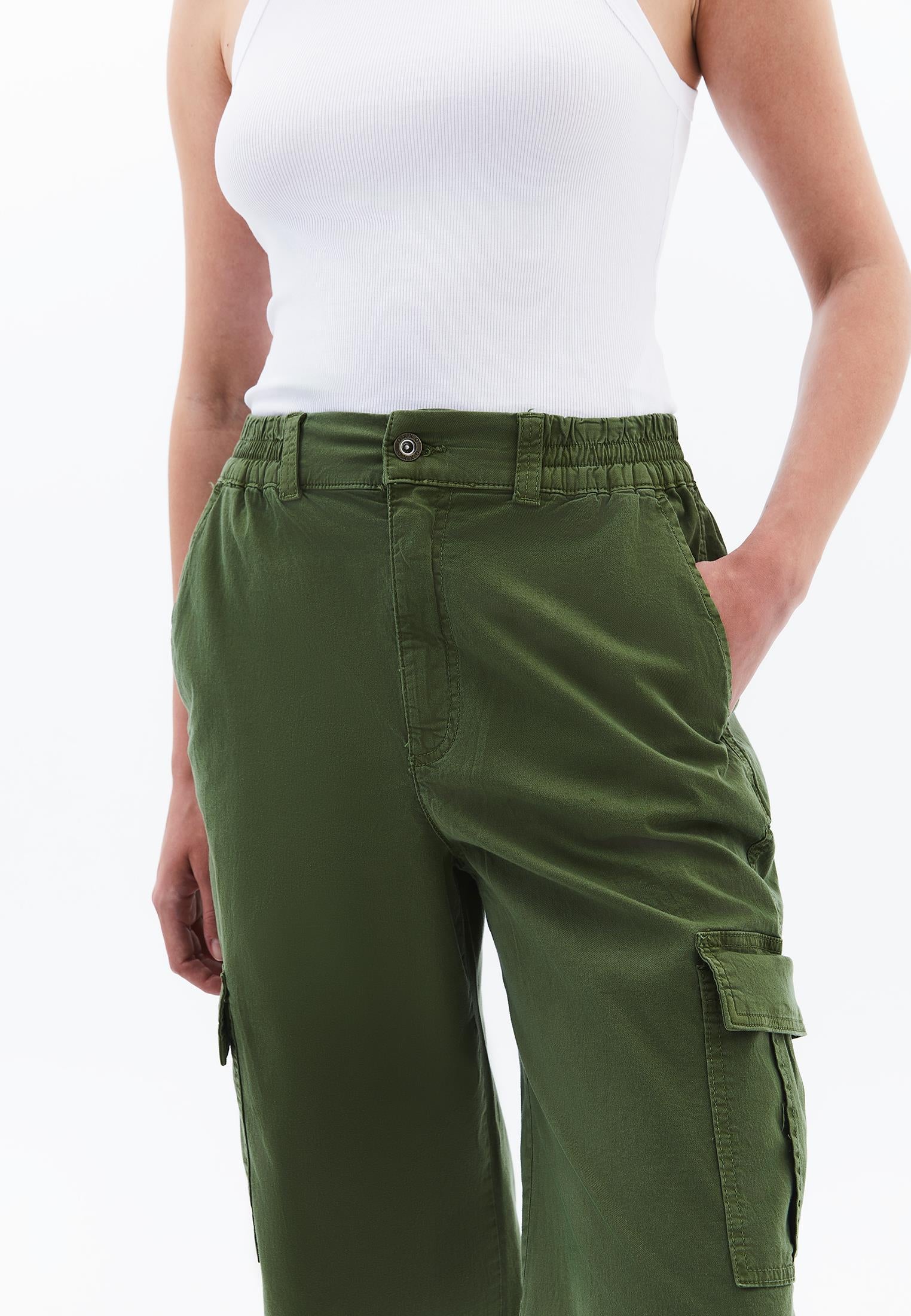 Jogger Pants With Belt Detail - ANTIK CHIVE