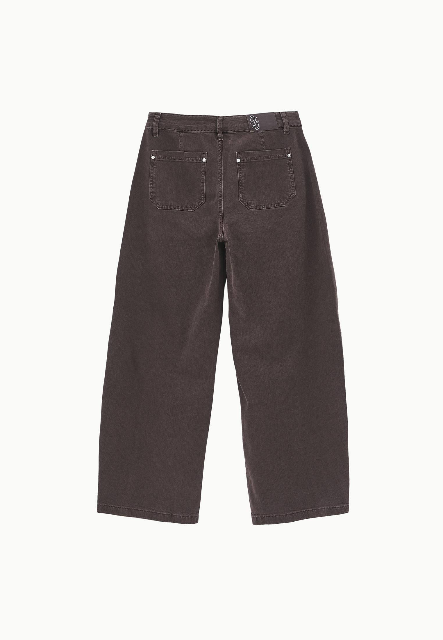 Women's Pants With Pocket Detail Barrel Leg - ANTIK CHOCOLATE BROWN