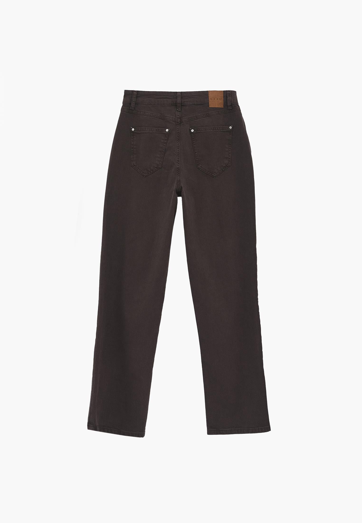 Ultra High Waist Straight Leg Pants - ANTIK CHOCOLATE BROWN