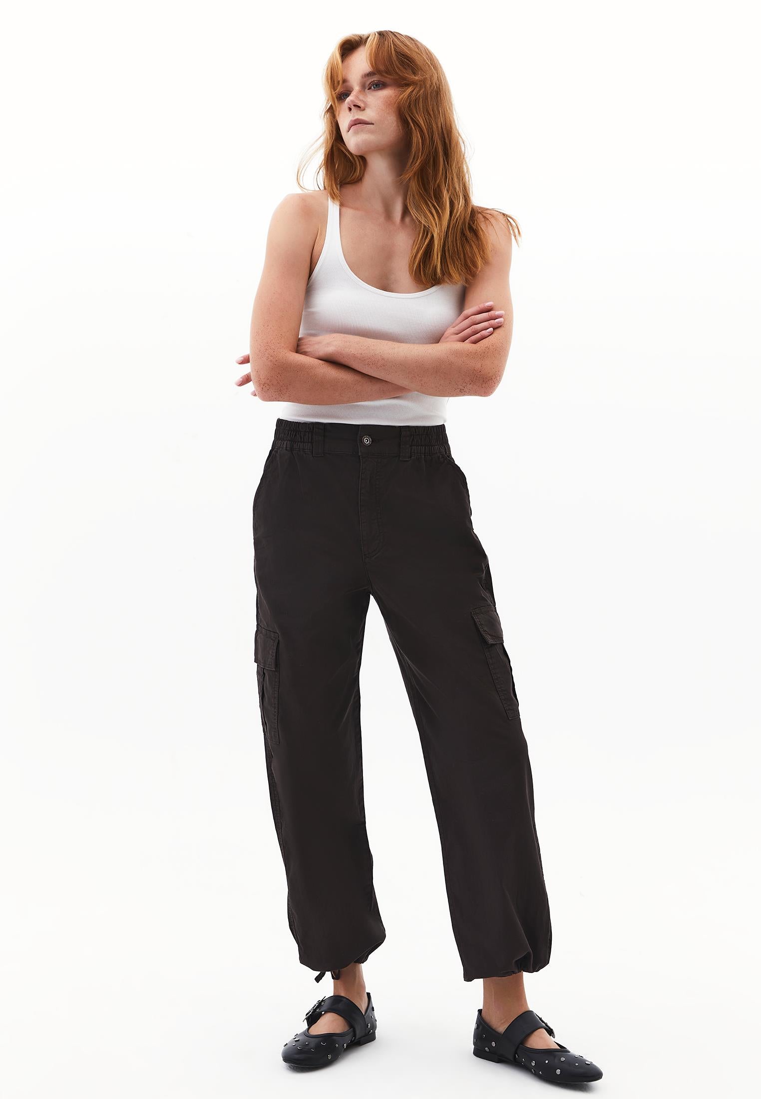 Jogger High Waist Belted Detail Pants - ANTIK CHOCOLATE TORTE