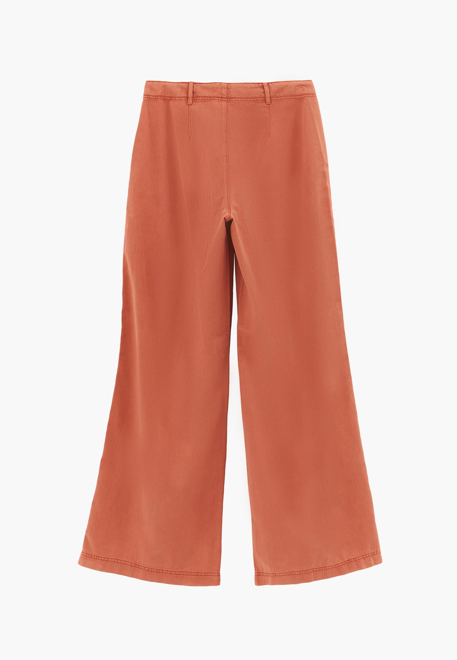 High Waist Pocket Detailed Wide Leg Pants - ANTIK CRABAPPLE