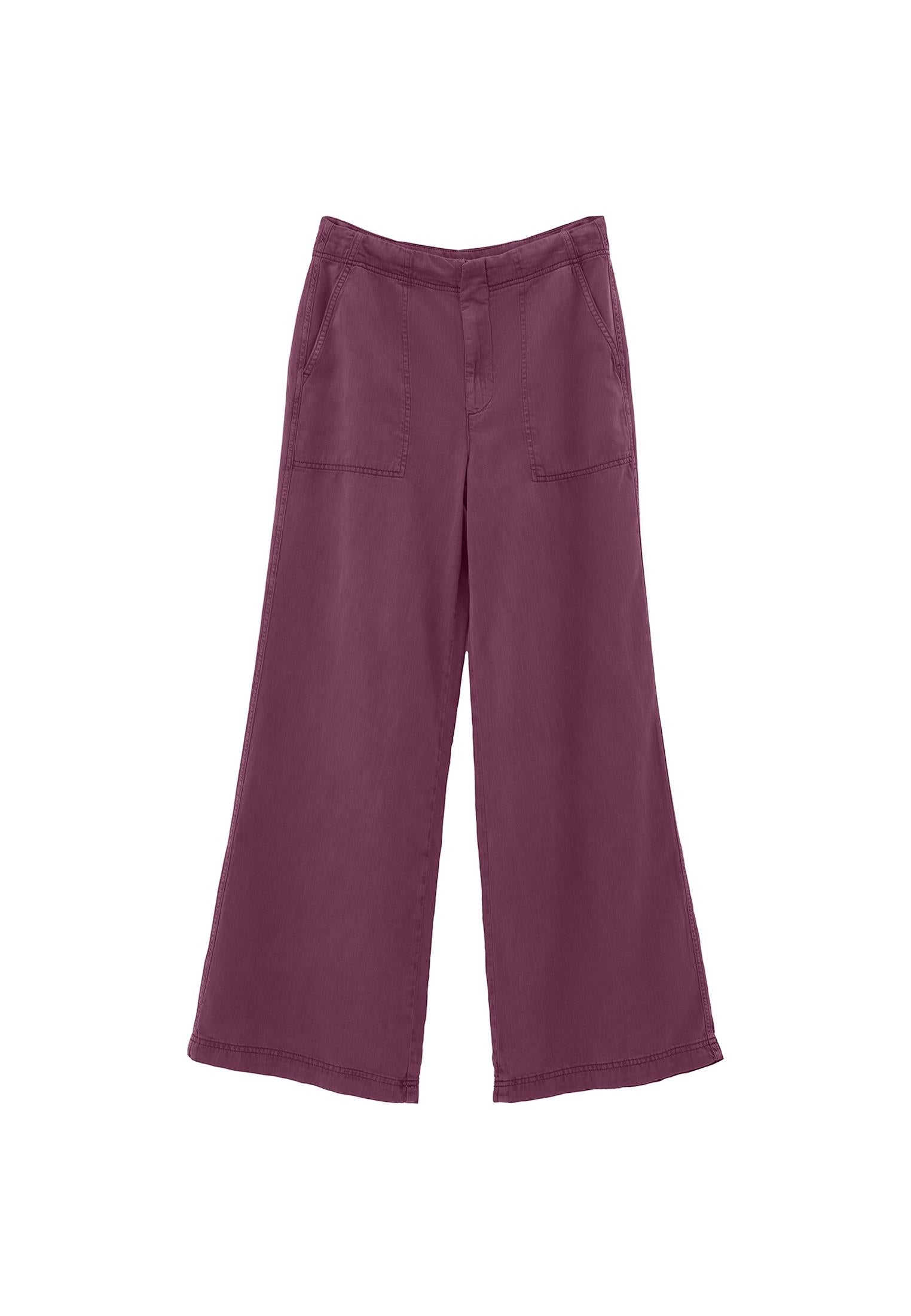 Wide Leg Normal Waist Trousers With Pocket Detail - ANTIK CRUSHED VIOLETS