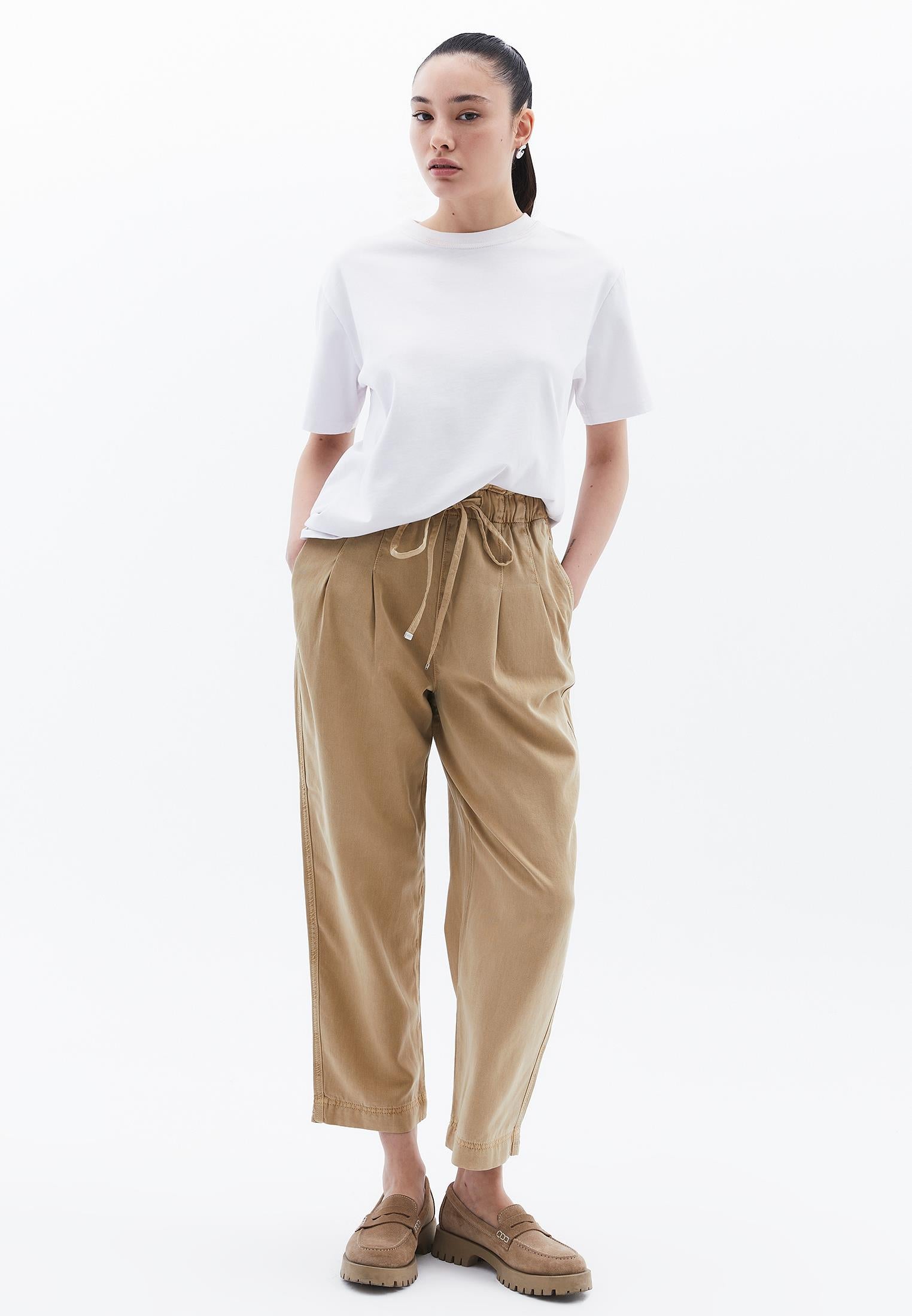 Women's Pleated Trousers - ANTIK CURDS WHEY