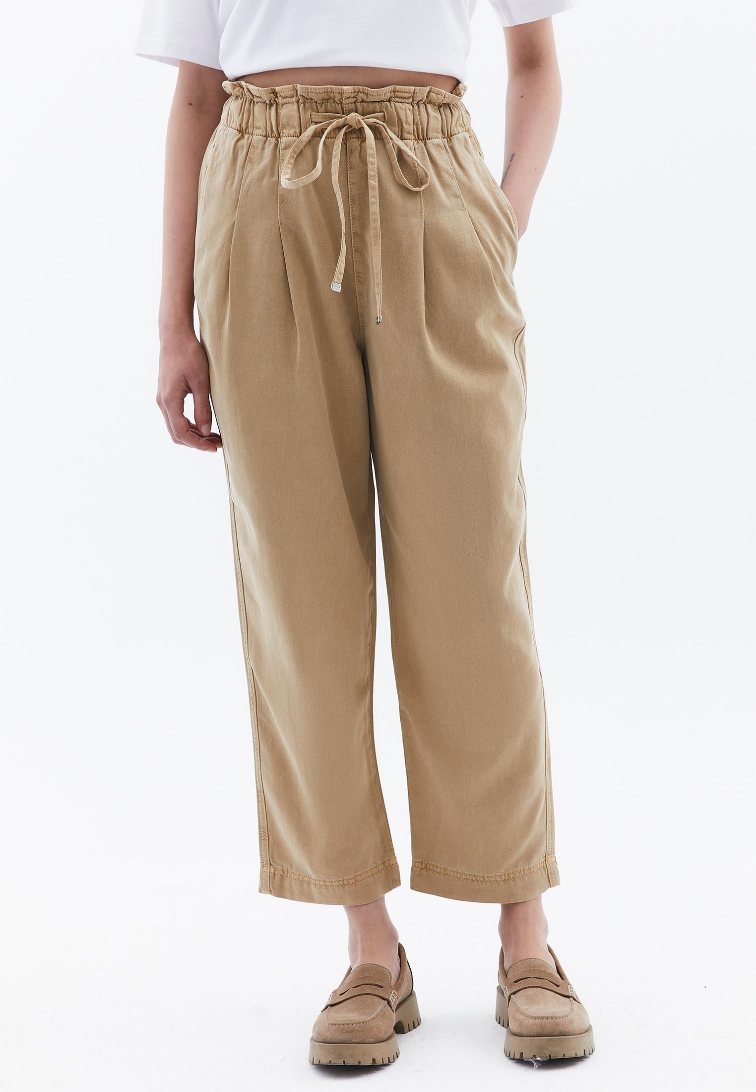 Pleated Tencel Baggy Pants - ANTIK CURDS WHEY